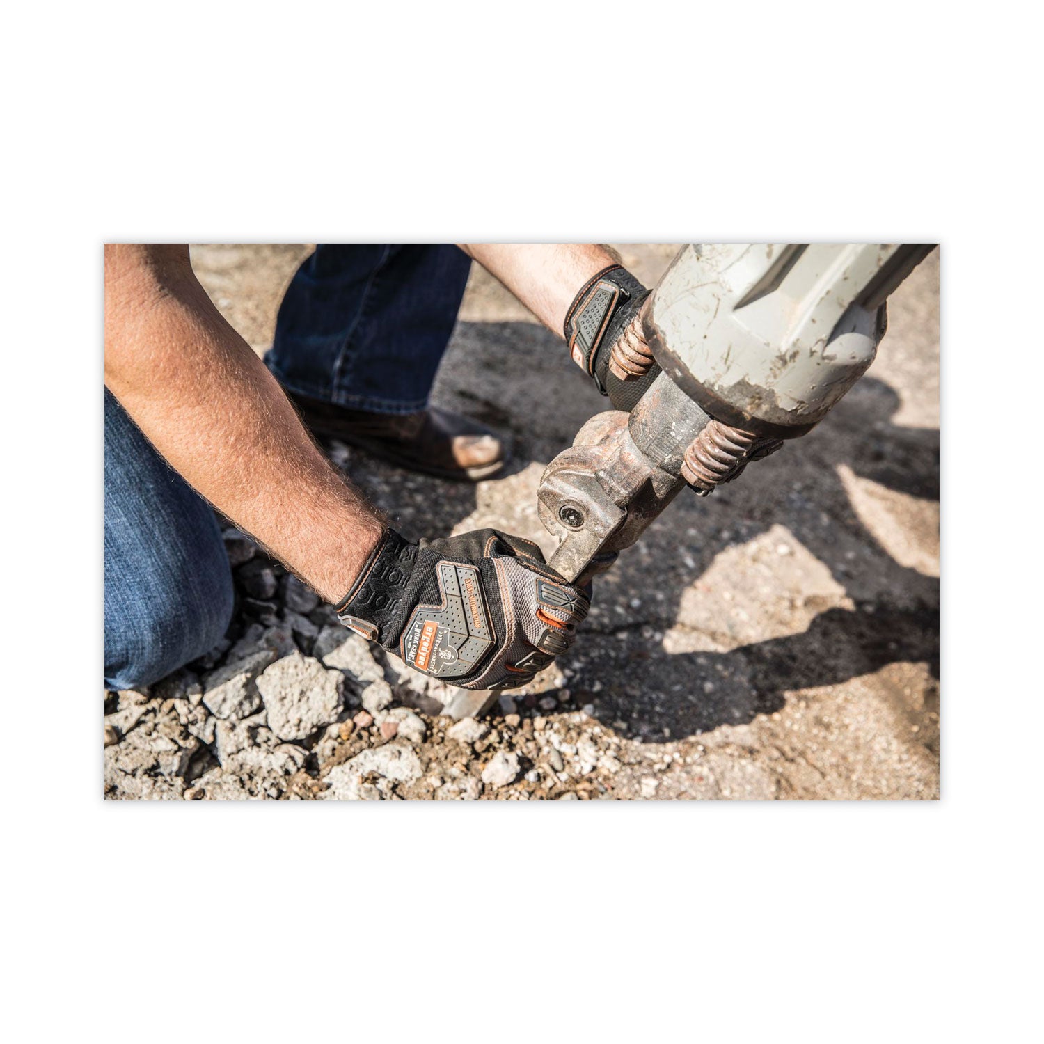 ergodyne® ProFlex 9015F(x) Certified Anti-Vibration Gloves and Dorsal Protection, Black, X-Large, Pair