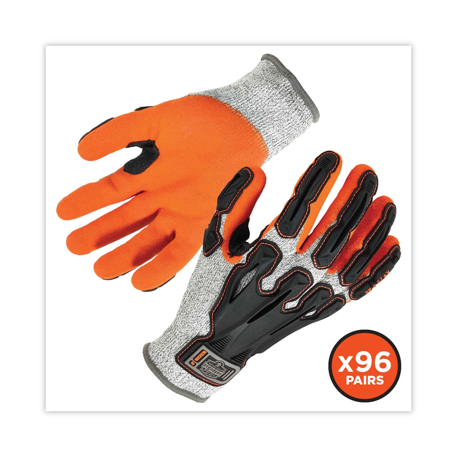 ergodyne® ProFlex 922CR Nitrile Coated Cut-Resistant Gloves, Gray, X-Large, 96 Pairs/Carton