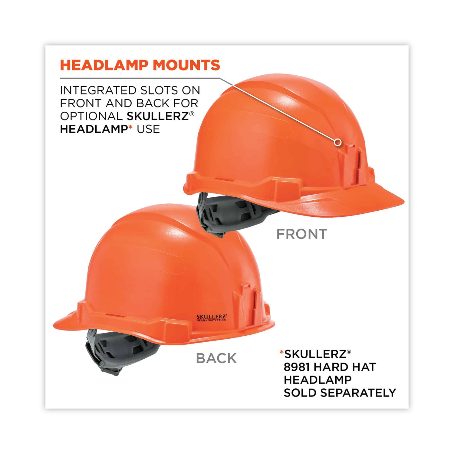 ergodyne® Skullerz 8970 Class E Hard Hat Cap Style, Orange