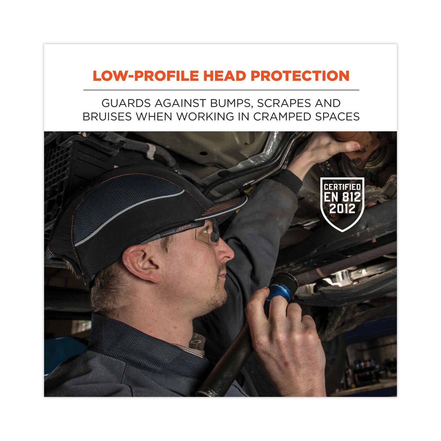 ergodyne® Skullerz 8950 Bump Cap Hat, Long Brim, Lime