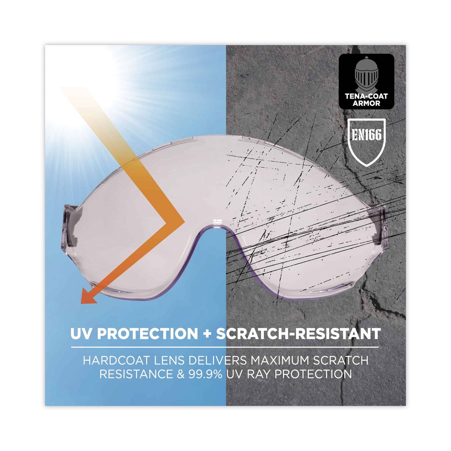 ergodyne® Skullerz 8991 Safety Helmet Visor, Polycarbonate, 6 x 12 x 4, Clear