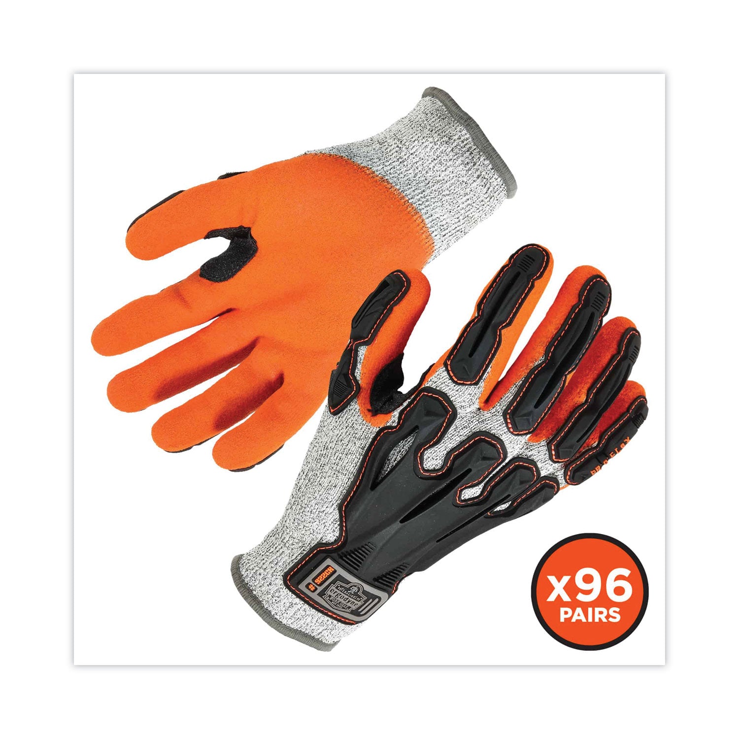 ergodyne® ProFlex 922CR Nitrile Coated Cut-Resistant Gloves, Gray, 2X-Large, 96 Pairs/Carton