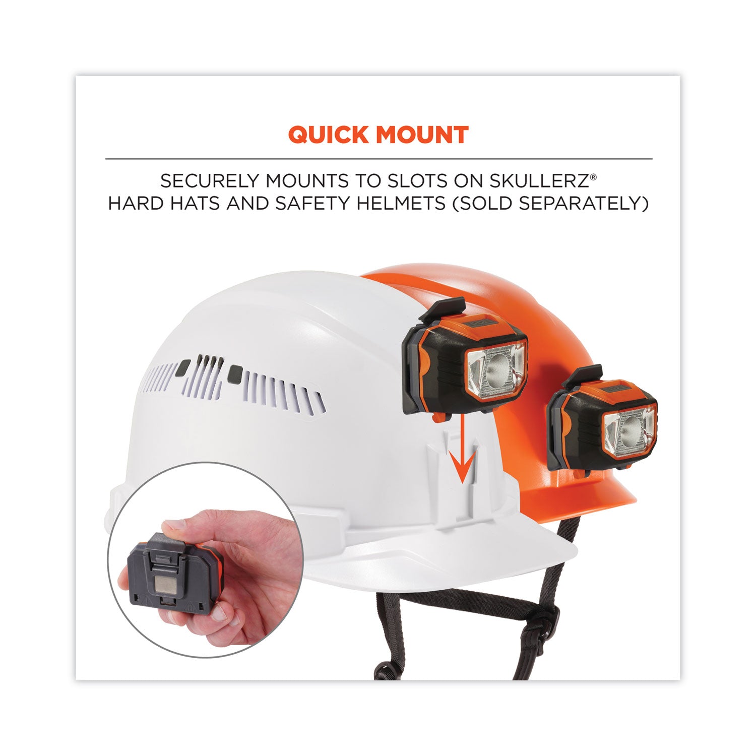ergodyne® Skullerz 8981 Hard Hat LED Light, Orange