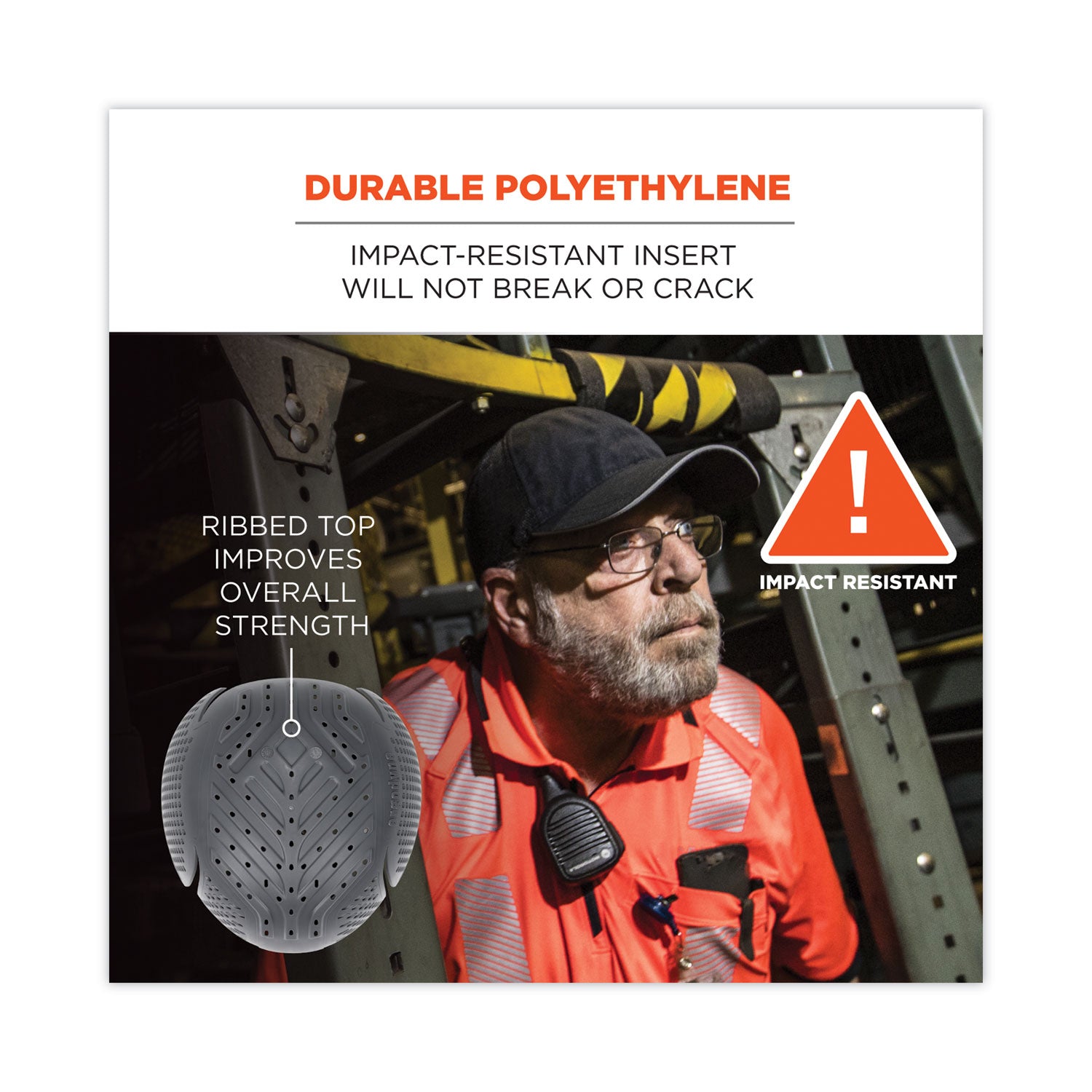 Ergodyne® Skullerz 8945F(x) Universal Bump Cap Insert - Extra Venting, Charcoal