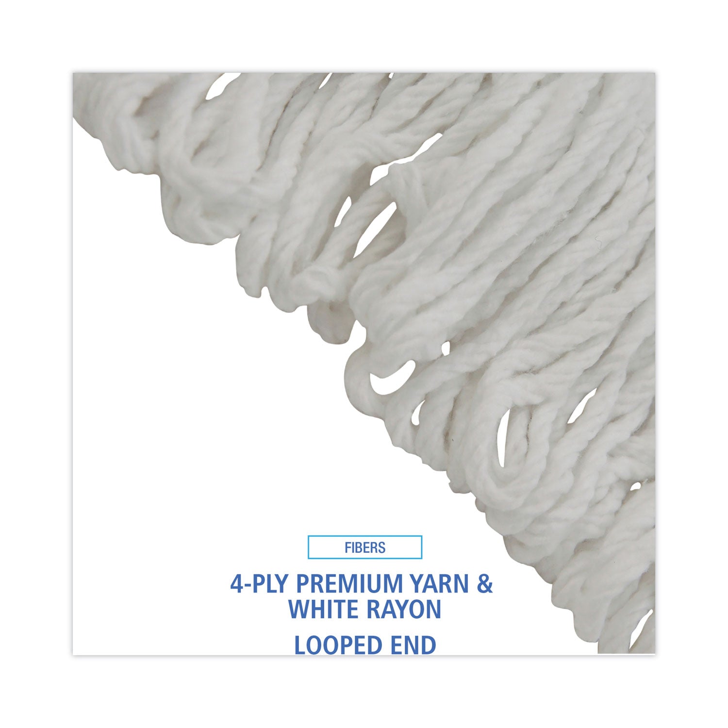 Boardwalk® Pro Loop Web/tailband Wet Mop Head, Rayon, #24 Size, White, 12/carton