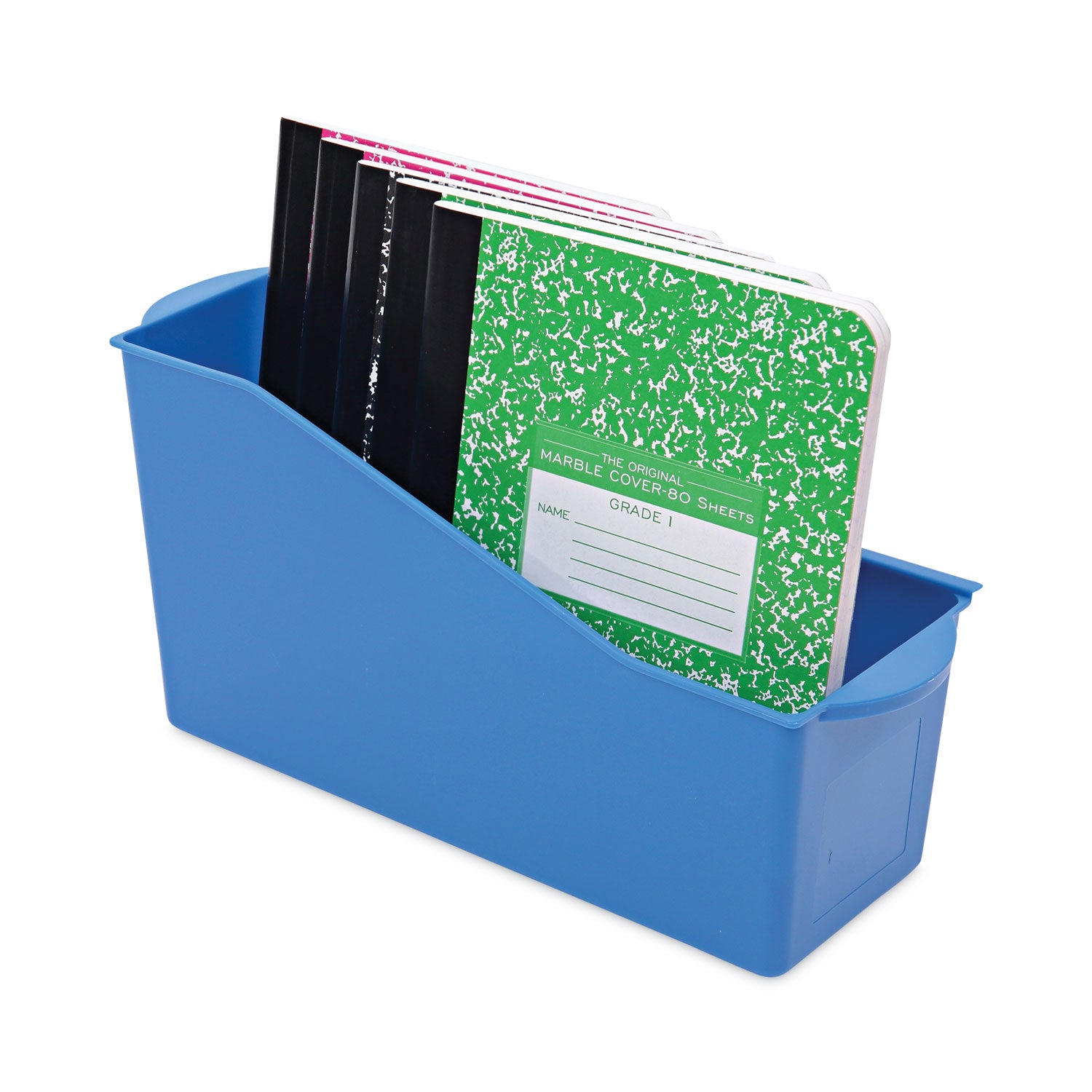 deflecto® Antimicrobial Book Bin, 14.2 x 5.34 x 7.35, Blue