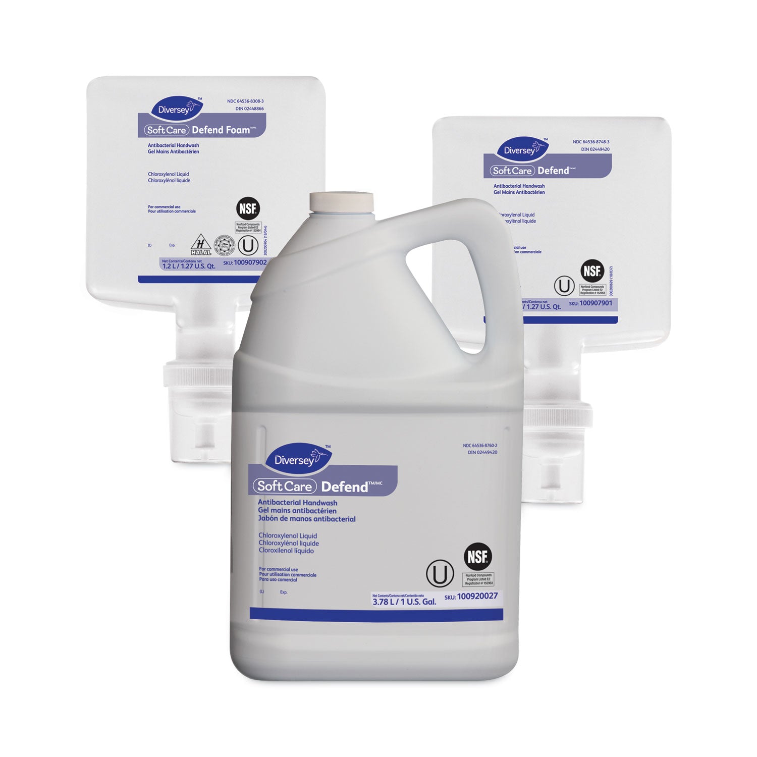 Diversey™ Soft Care Defend Foam Handwash Refill, Fragrance-Free, 1.2 L, 6/Carton