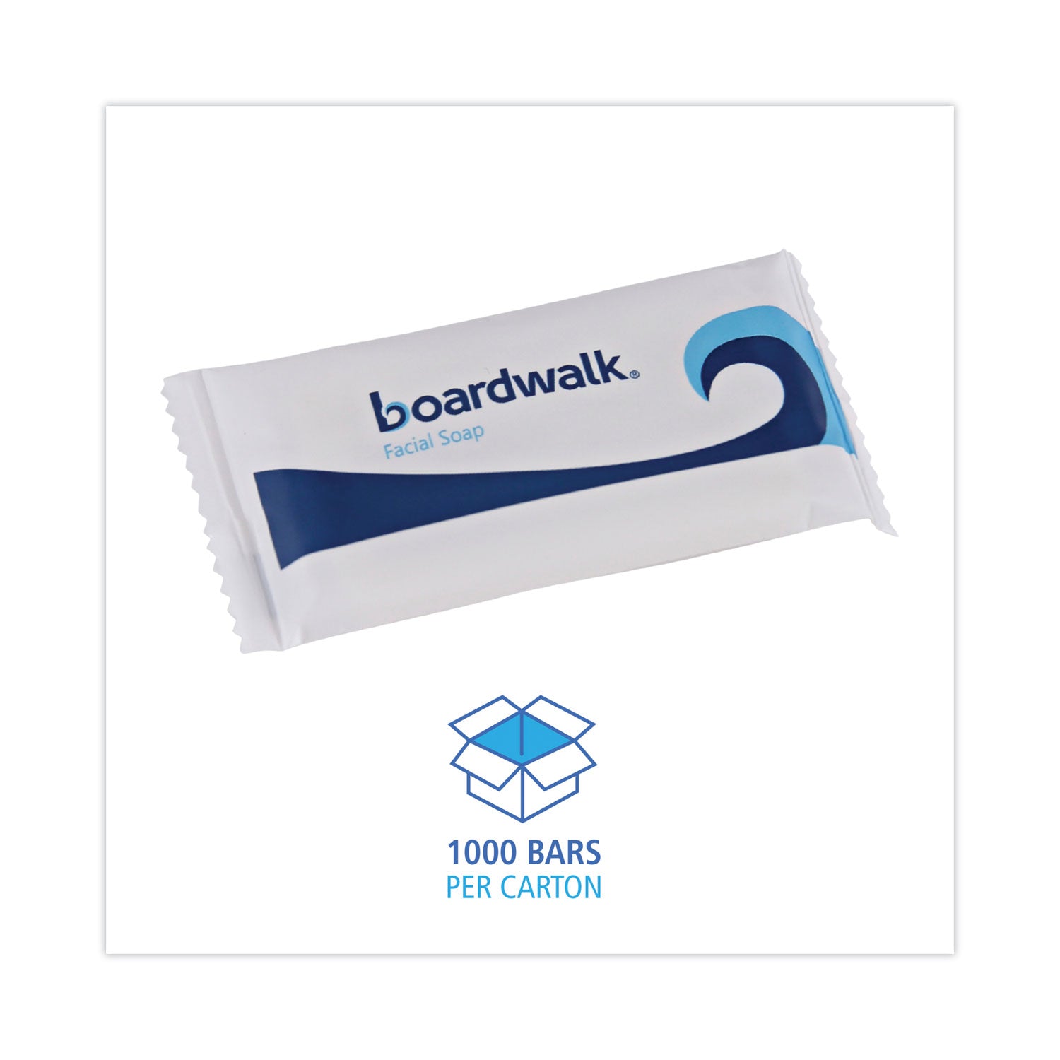 Boardwalk® Face and Body Amenity Soap, Flow Wrapped, Floral Scent, # 3/4 Bar, 1,000/Carton
