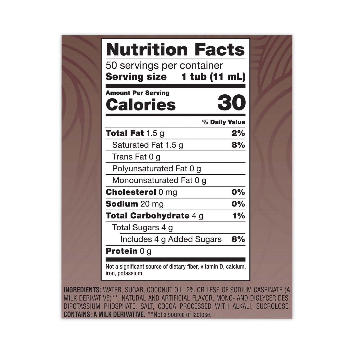 Coffee mate® Liquid Coffee Creamer, Salted Caramel Chocolate, 0.38 oz Mini Cups, 50/Box, 4 Boxes/Carton