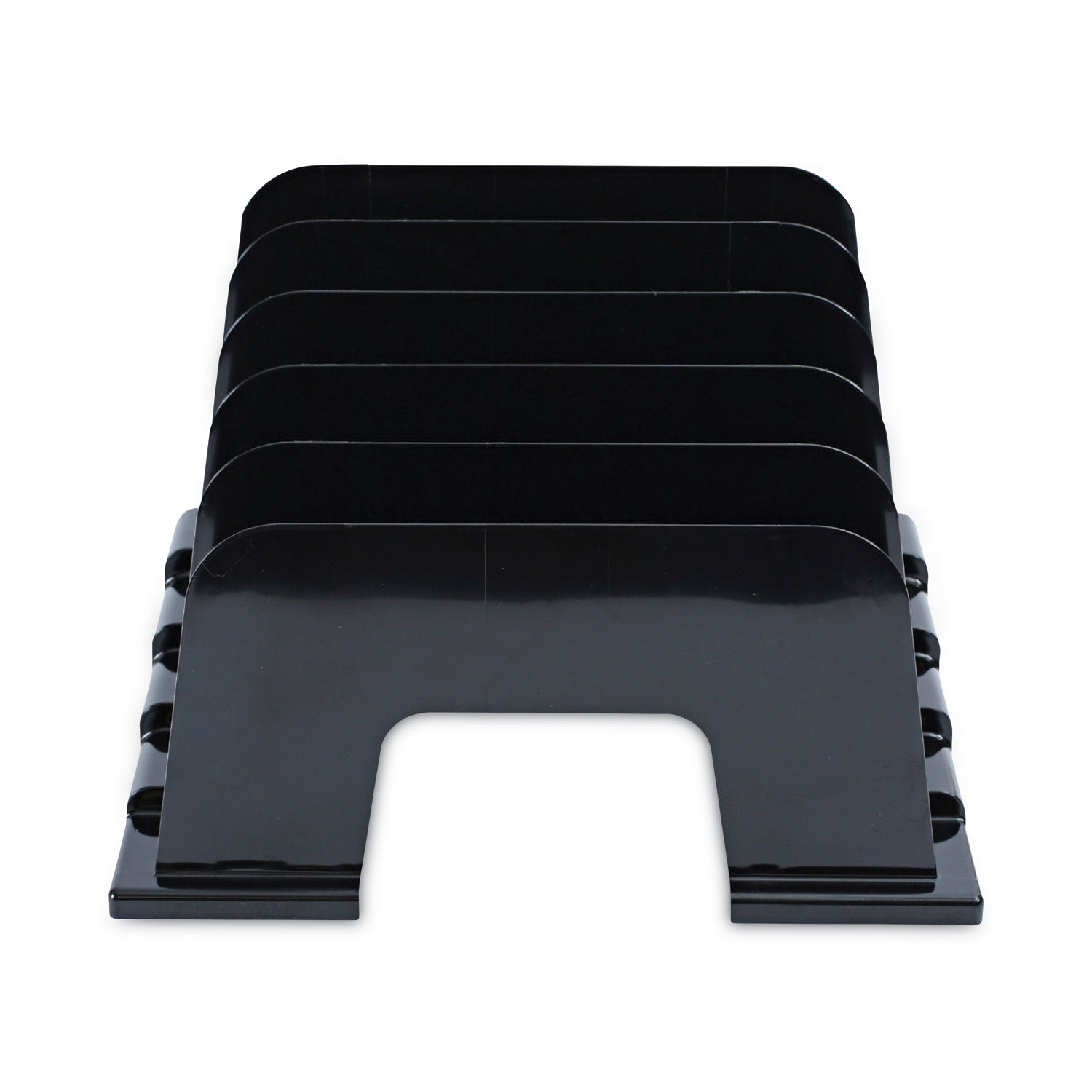 Universal® Recycled Plastic Incline Sorter, 5 Sections, Letter Size Files, 13.25" X 9" X 9", Black