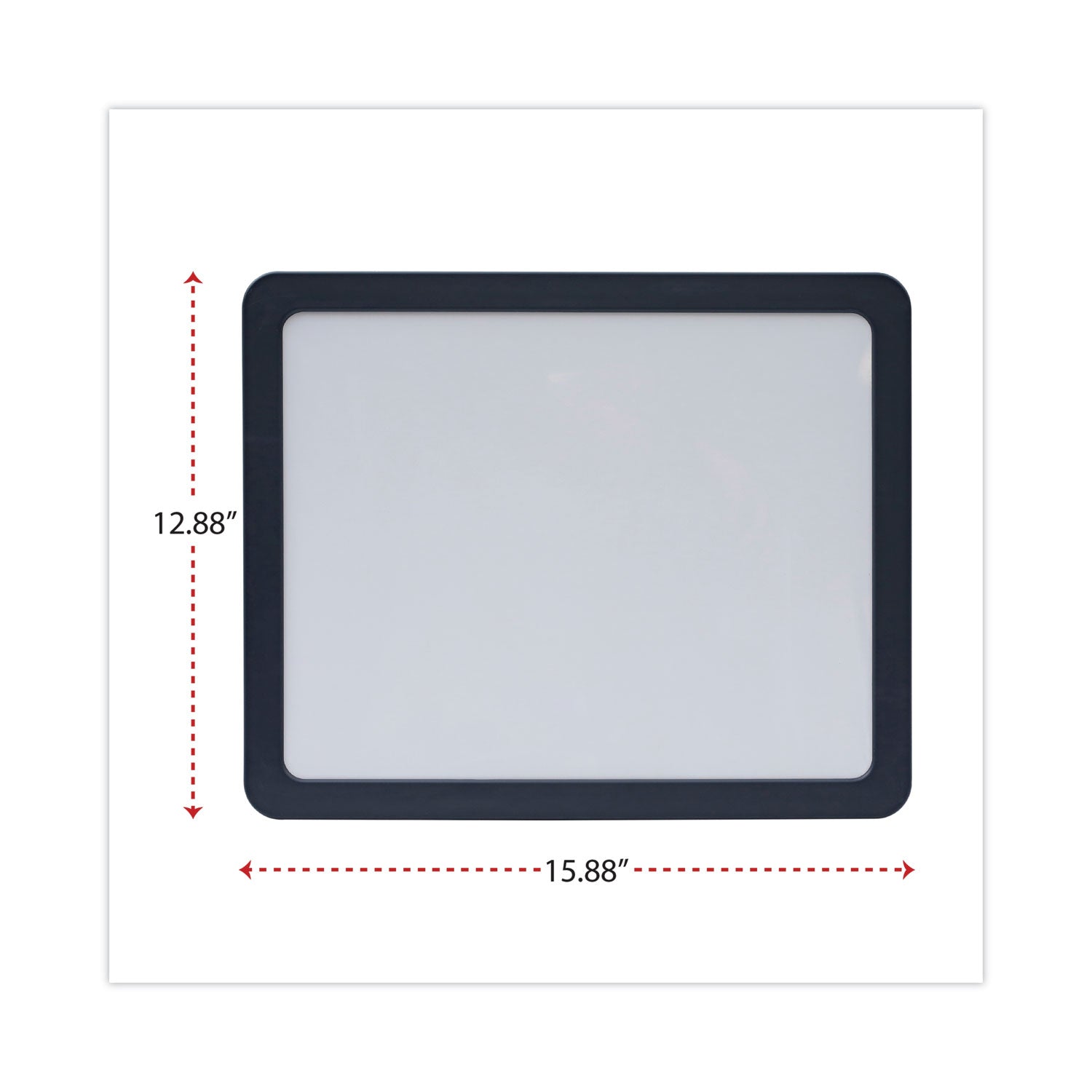 Universal® Recycled Cubicle Dry Erase Board, 15.88" x 12.88", White Surface, Charcoal Gray Plastic Frame