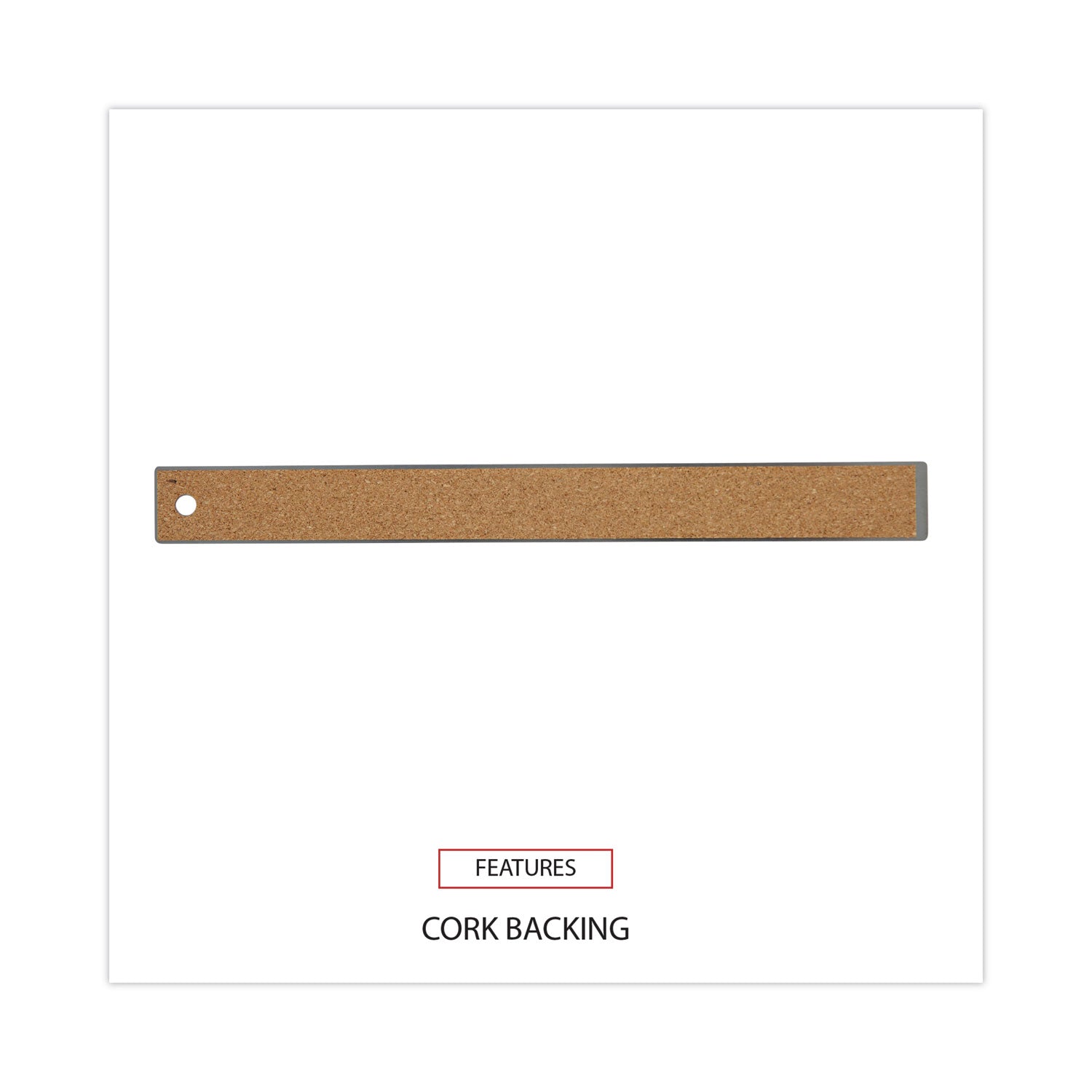 Universal® Stainless Steel Ruler With Cork Back And Hanging Hole, Standard/metric, 12" Long