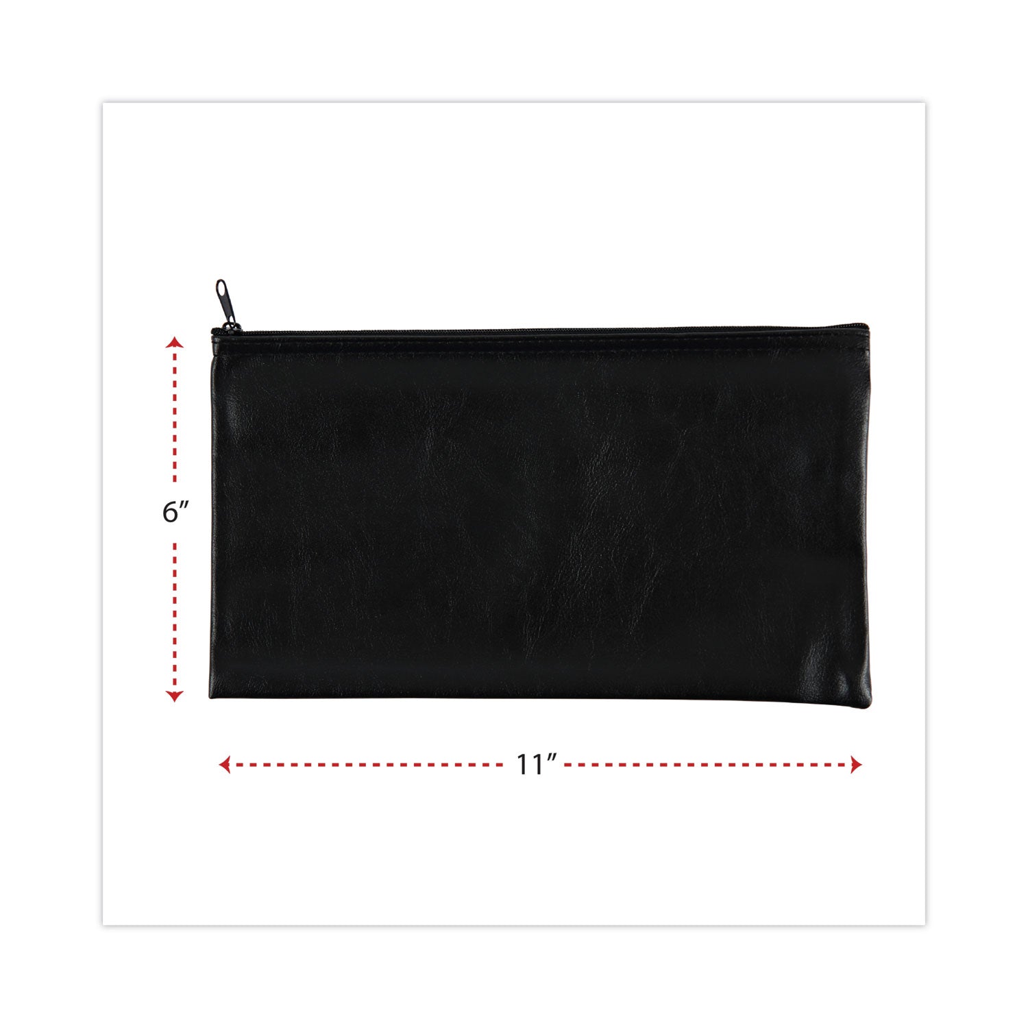 Universal® Zippered Wallets/cases, Leatherette Pu, 11 X 6, Black, 2/pack