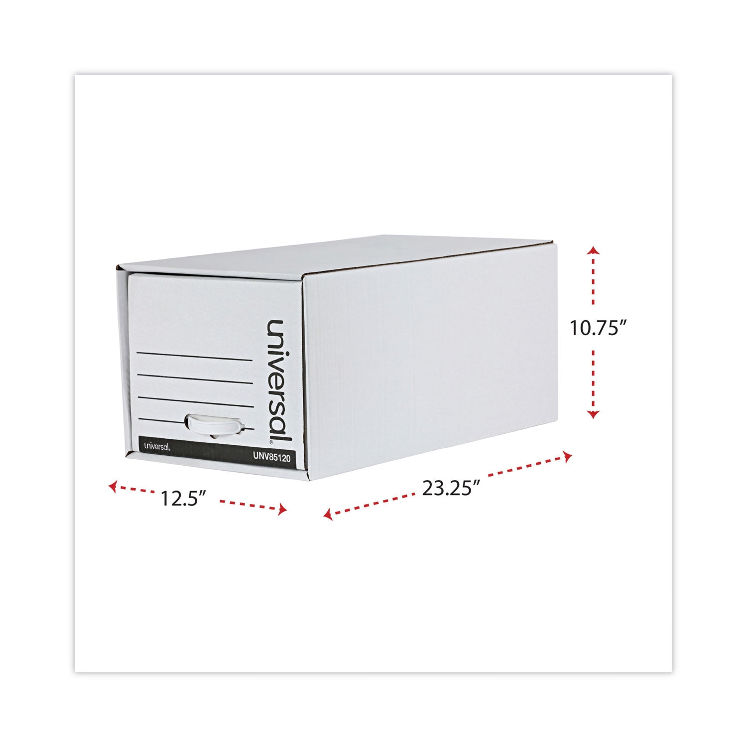 Universal® Economy Storage Drawer Files, Letter Files, White, 6/carton