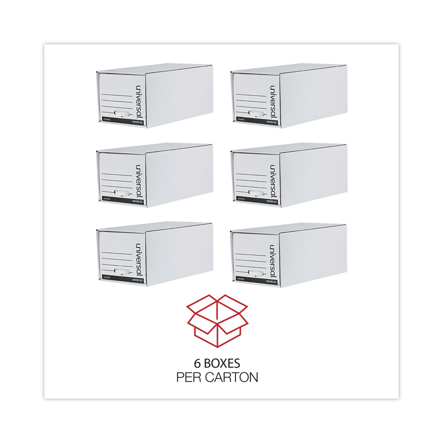 Universal® Economy Storage Drawer Files, Letter Files, White, 6/carton