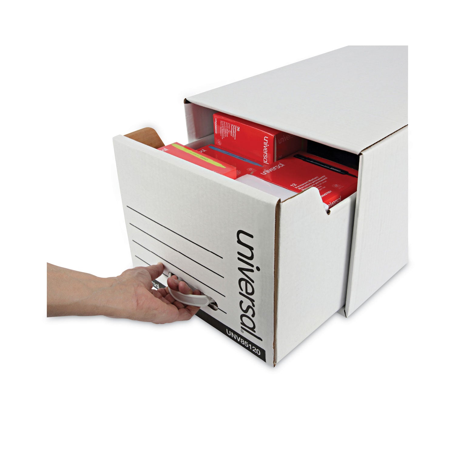 Universal® Economy Storage Drawer Files, Letter Files, White, 6/carton