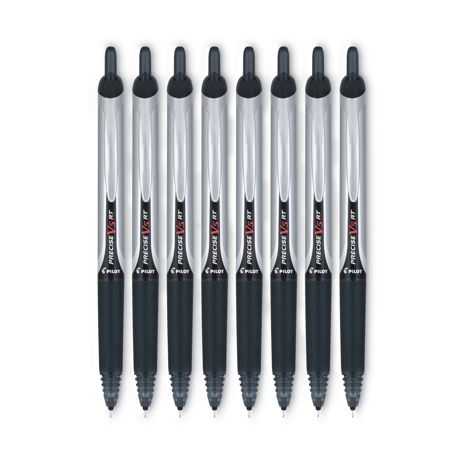 Pilot® Precise V5RT Rollerball Pen, Retractable, Extra-Fine 0.5 mm, Black Ink, Black Barrel