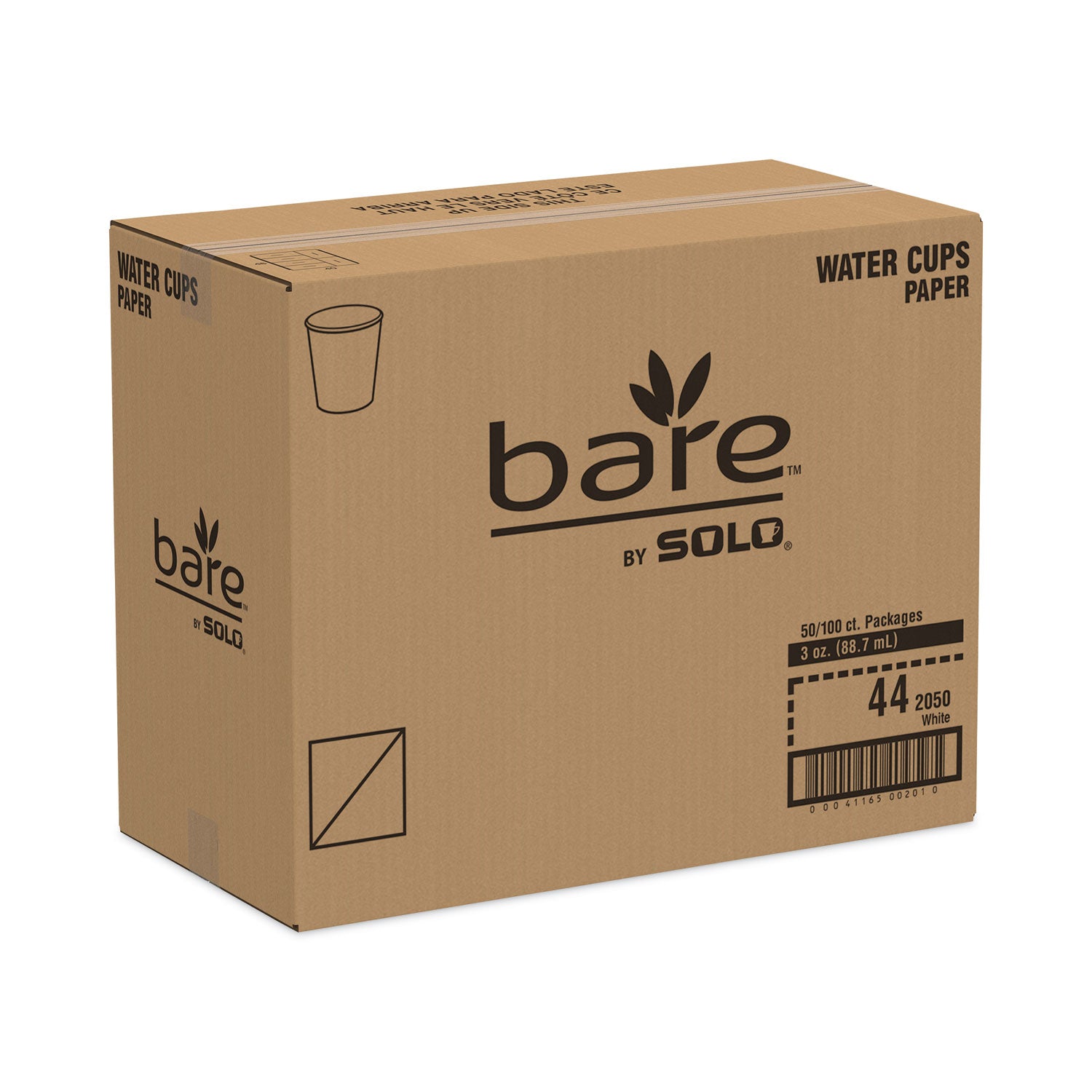 SOLO® Paper Water Cups, 3 oz, White, 100/Pack