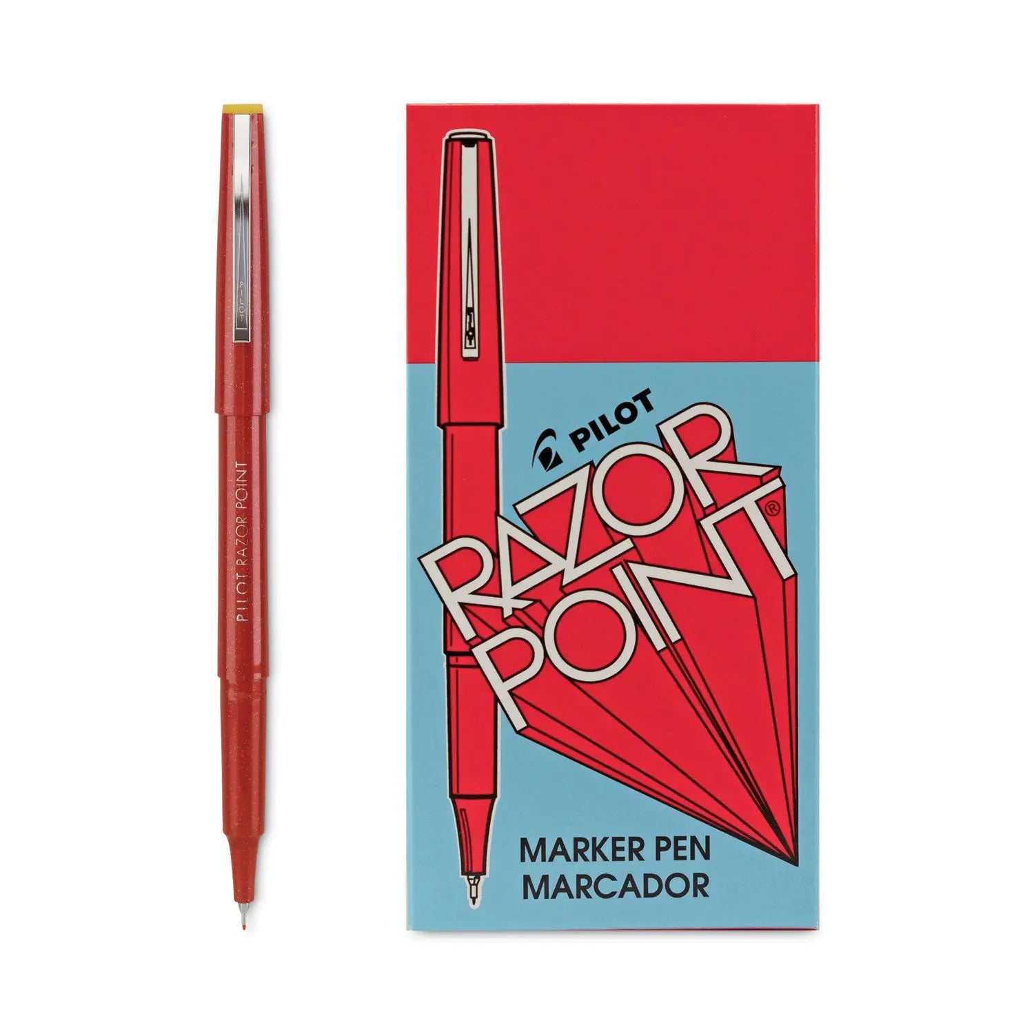 Razor Point Fine Line Porous Point Pen, Stick, Extra-Fine 0.3 mm, Red Ink, Red Barrel, Dozen Pilot® Flipcost