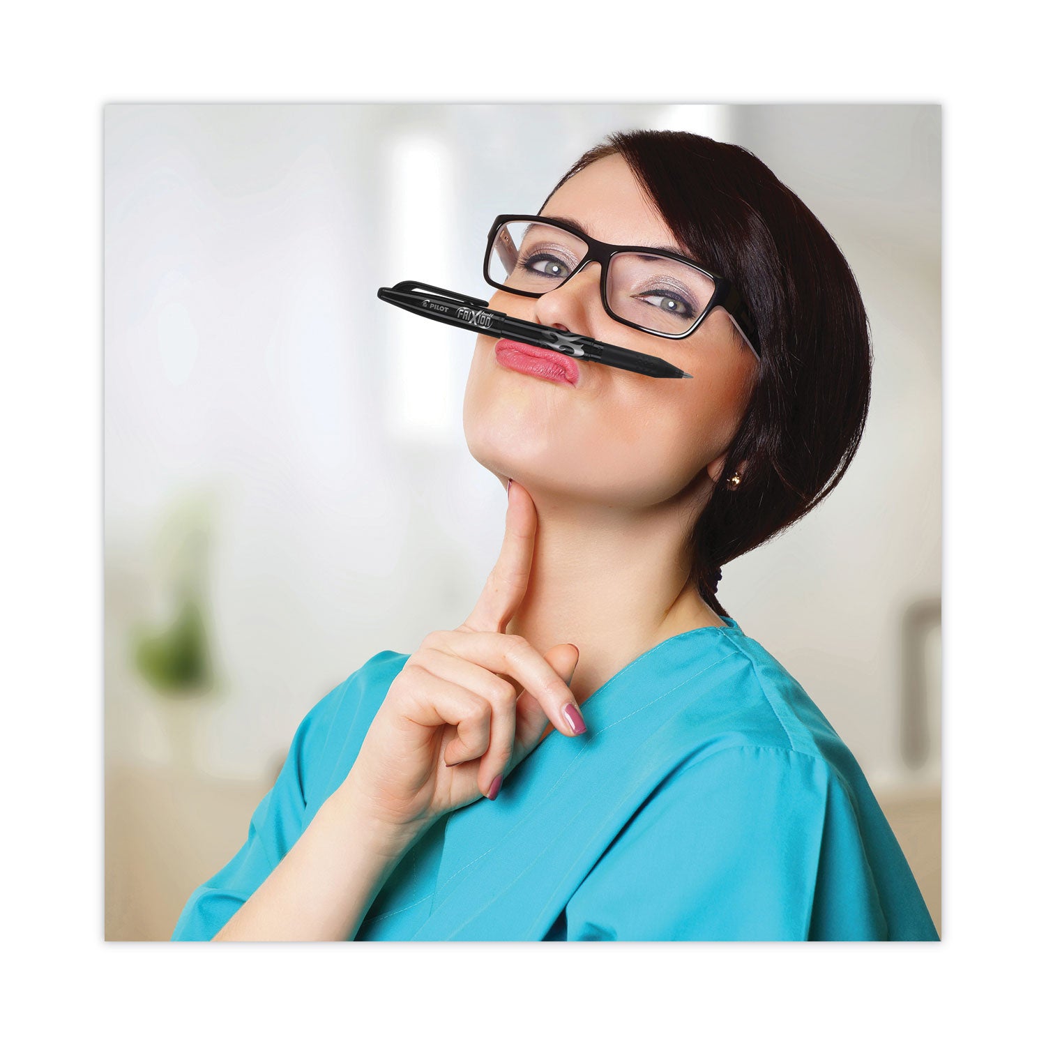 Pilot® FriXion Ball Erasable Gel Pen, Stick, Fine 0.7 mm, Black Ink, Black Barrel