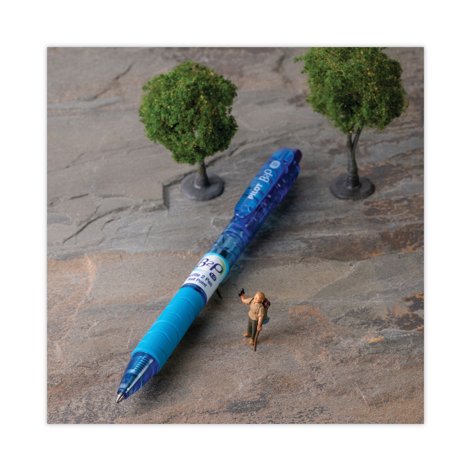 Pilot® B2P Bottle-2-Pen Recycled Ballpoint Pen, Retractable, Medium 1 mm, Assorted Ink Colors, Translucent Blue Barrel, 36/Pack