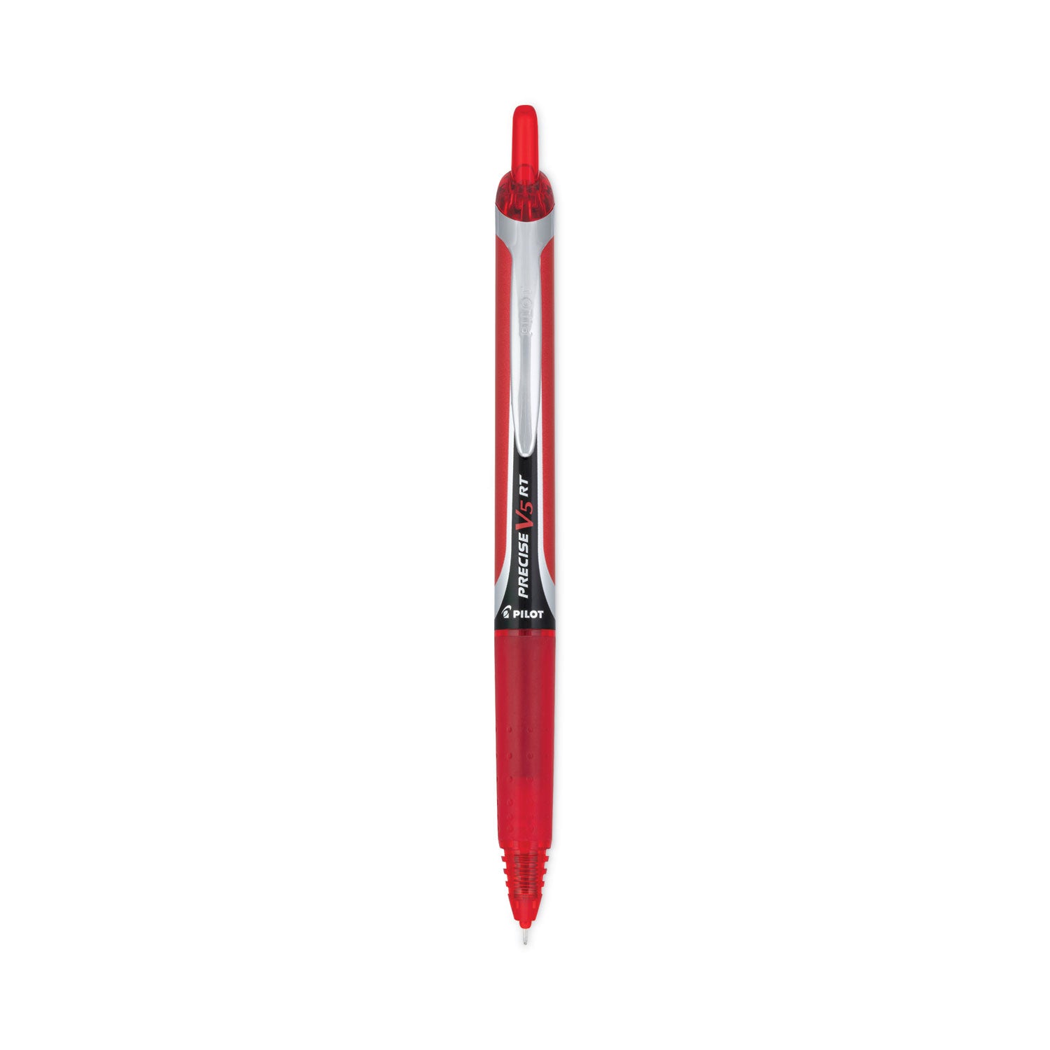 Precise V5RT Roller Ball Pen, Retractable, Extra-Fine 0.5 mm, Red Ink, Red Barrel