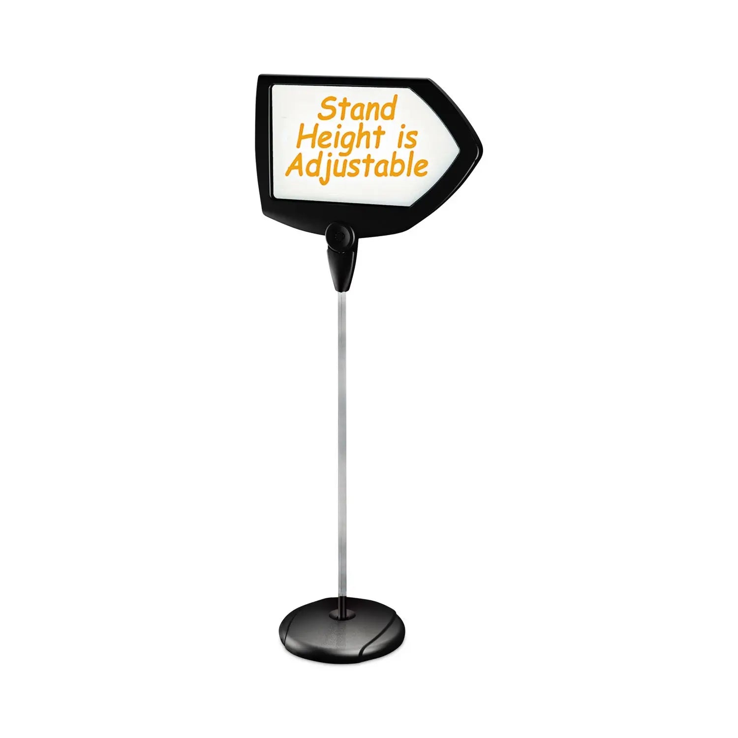 Floor Stand Sign Holder, Arrow, 25 x 17, 63" High, White Surface, Black Steel Frame MasterVision® Flipcost