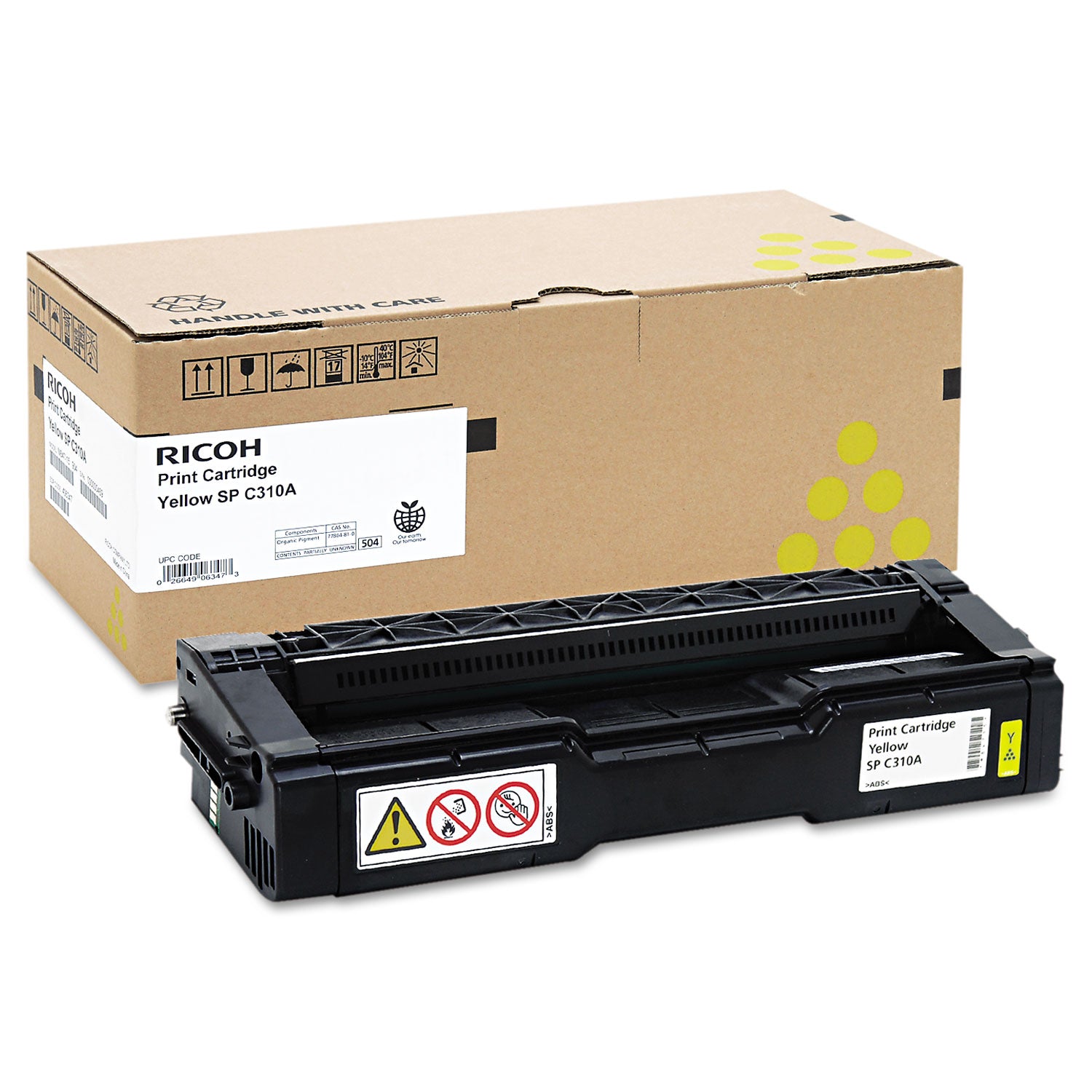 Ricoh® 406347 Toner, 2,500 Page-Yield, Yellow