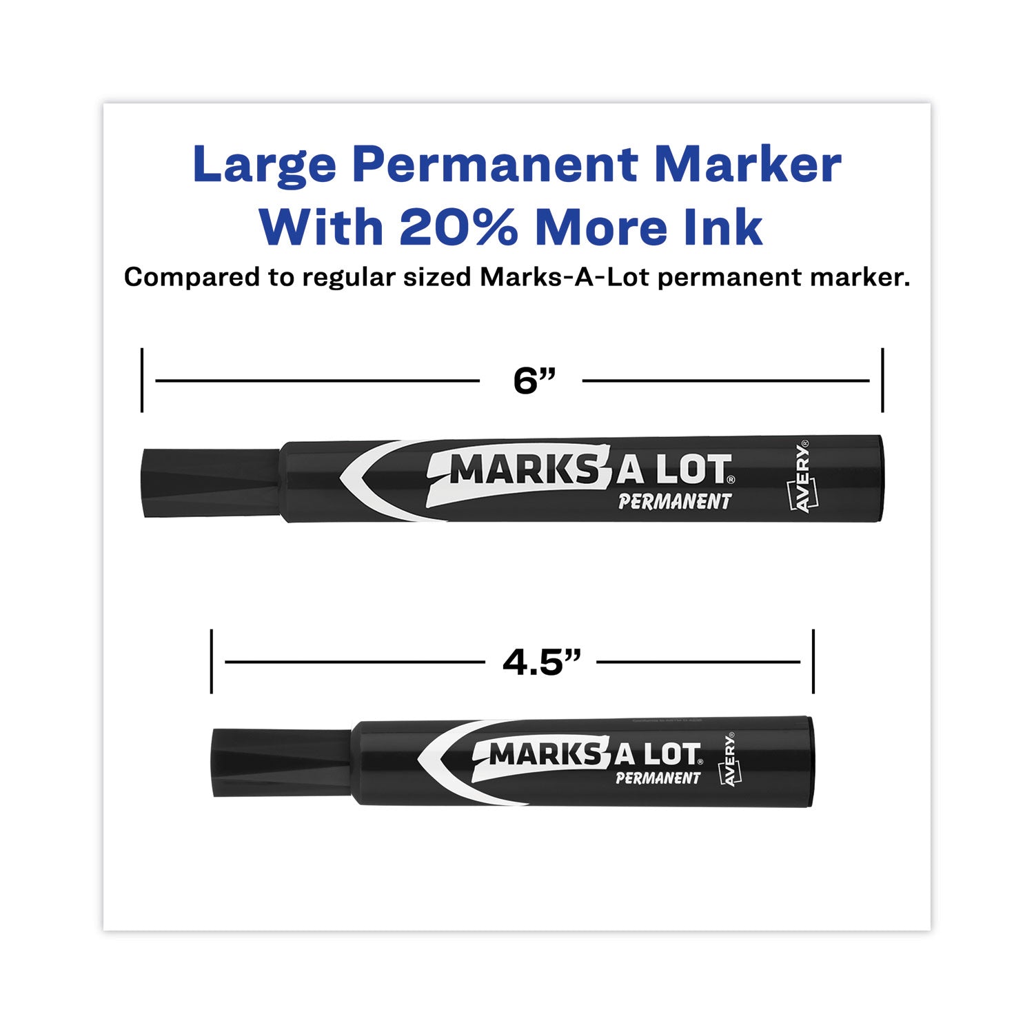Avery® Marks A Lot Large Desk-Style Permanent Marker Value Pack, Broad Chisel Tip, Black, 36/pack (98206)
