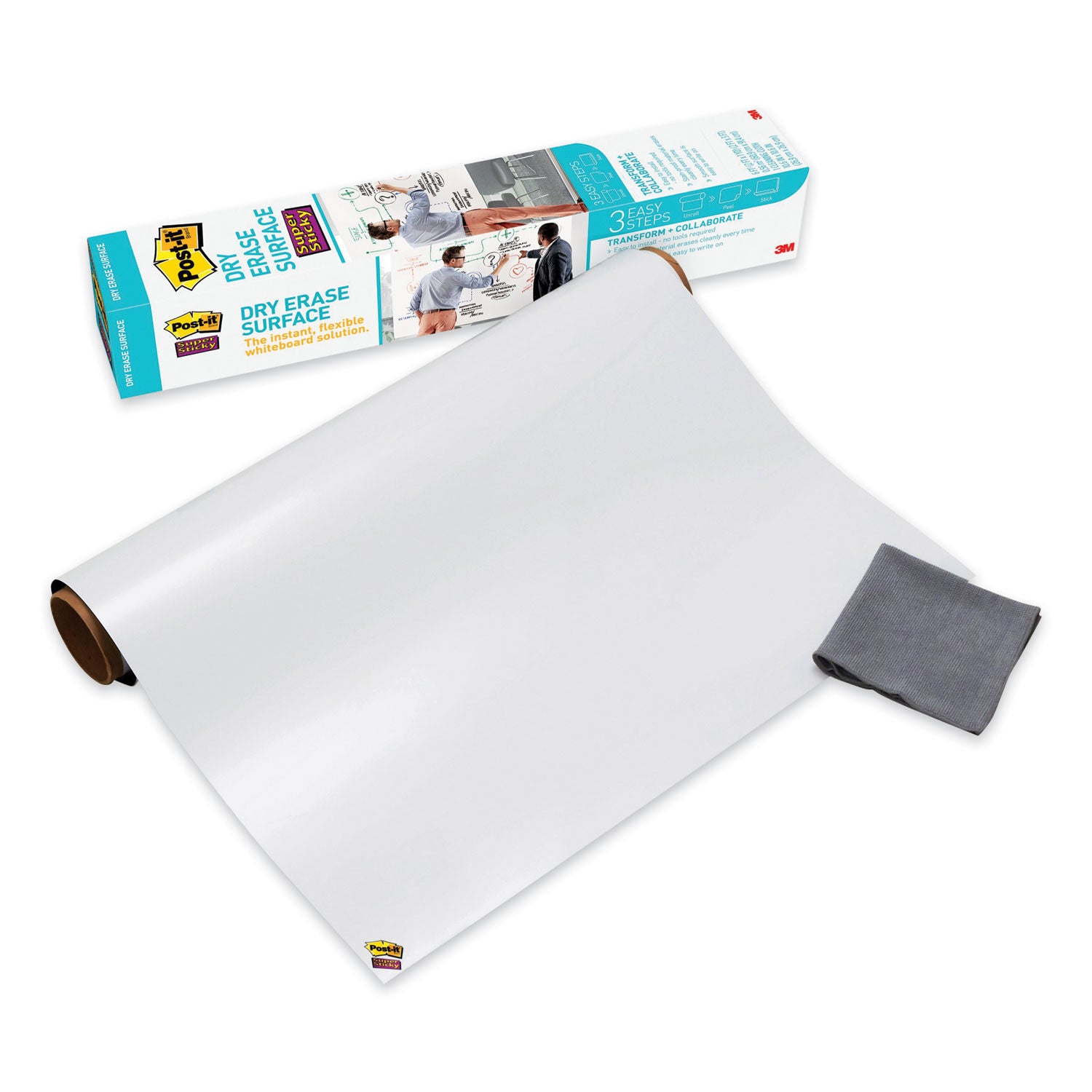 Post-it® Dry Erase Surface, Laminate Film, 36" x 7 mil x 24", White