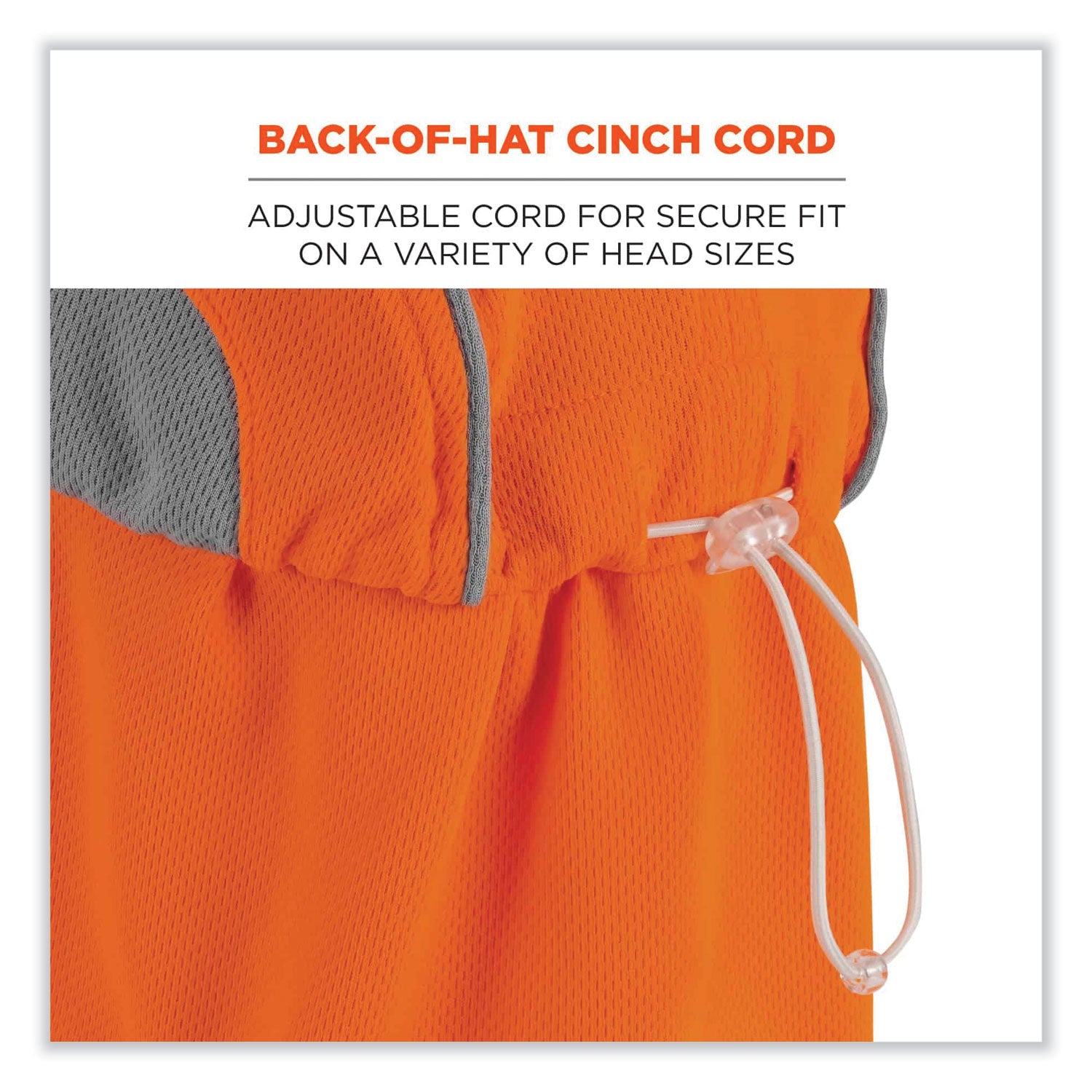 ergodyne® Chill-Its 6650 High-Performance Hat Plus Neck Shade, Polyester, One Size Fits Most, Orange