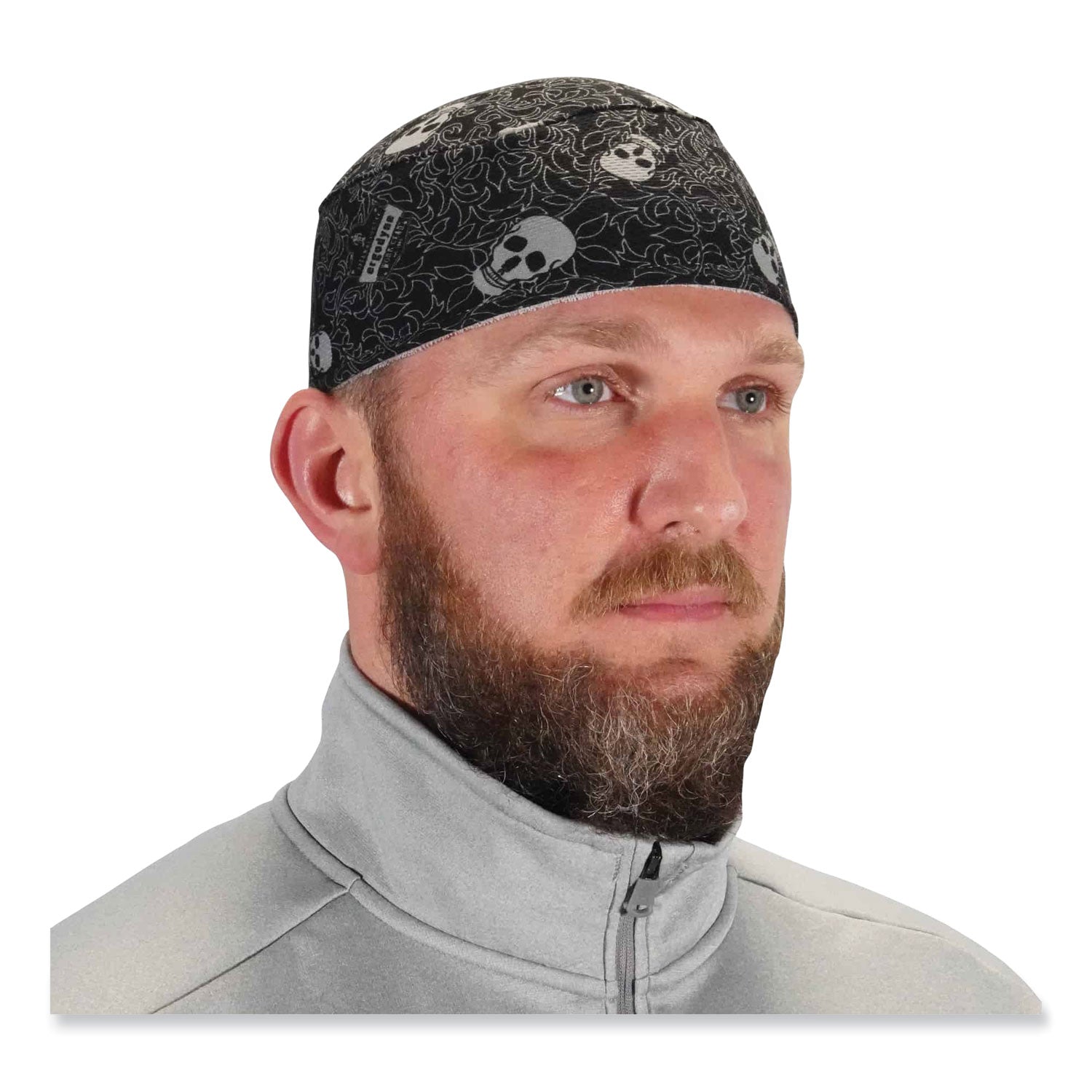 ergodyne® Chill-Its 6630 High-Performance Terry Cloth Skull Cap, Polyester, One Size Fits Most, Skulls