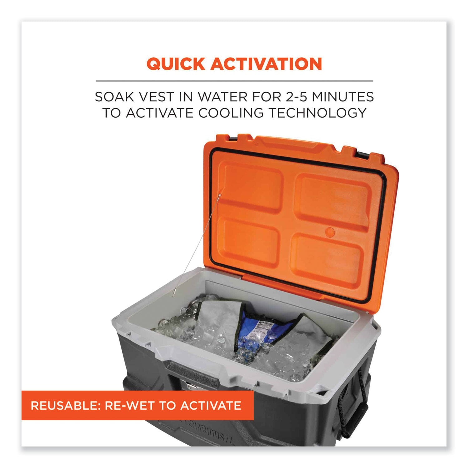 ergodyne® Chill-Its 6665 Embedded Polymer Cooling Vest with Zipper, Nylon/Polymer, 2X-Large, Gray