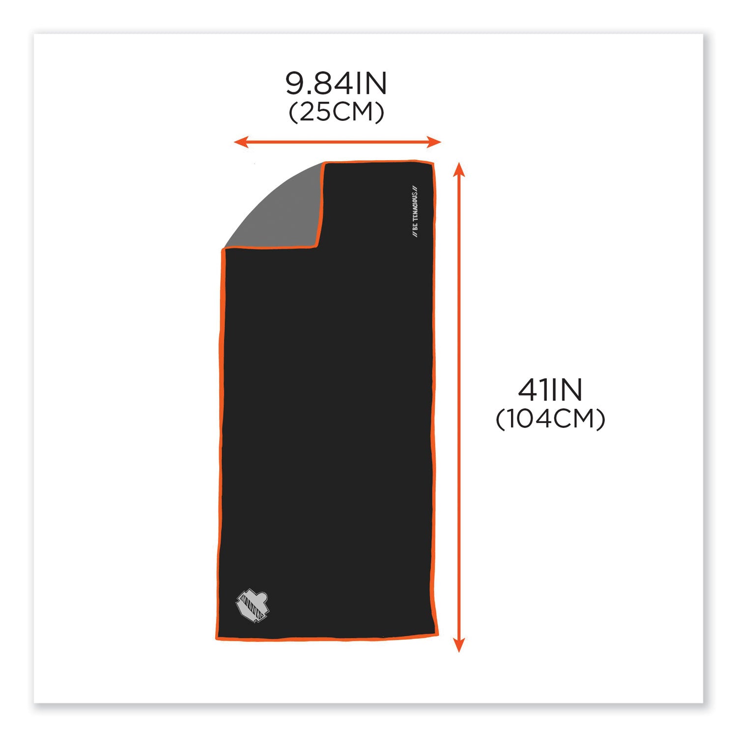 ergodyne® Chill-Its 6602MF Evaporative Microfiber Cooling Towel, 40.9 x 9.8, One Size Fits Most, Microfiber, Black