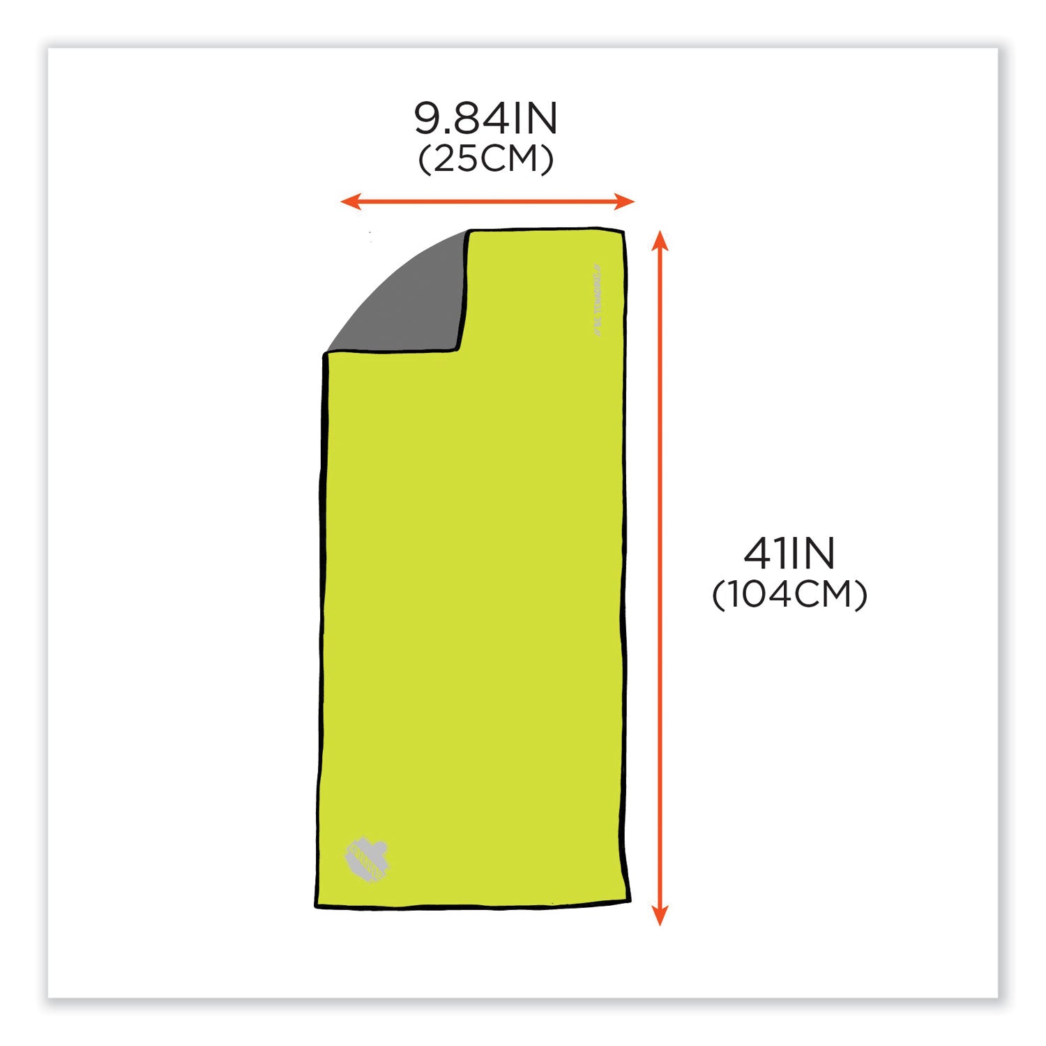 ergodyne® Chill-Its 6602MF Evaporative Microfiber Cooling Towel, 40.9 x 9.8, One Size Fits Most, Microfiber, Lime