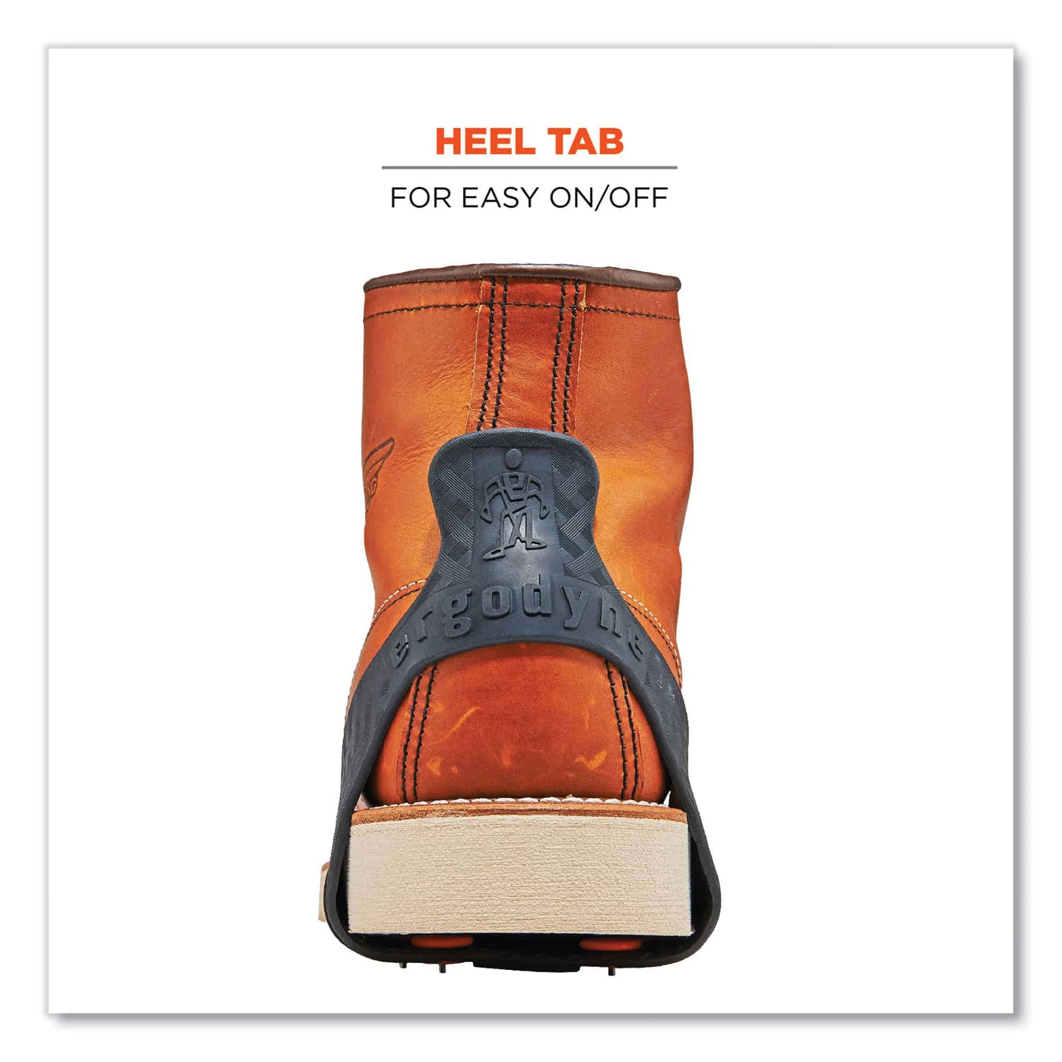 ergodyne® Trex 6300TC One-Piece Slip-on Tungsten Carbide Ice Cleats, Large, Black, Pair