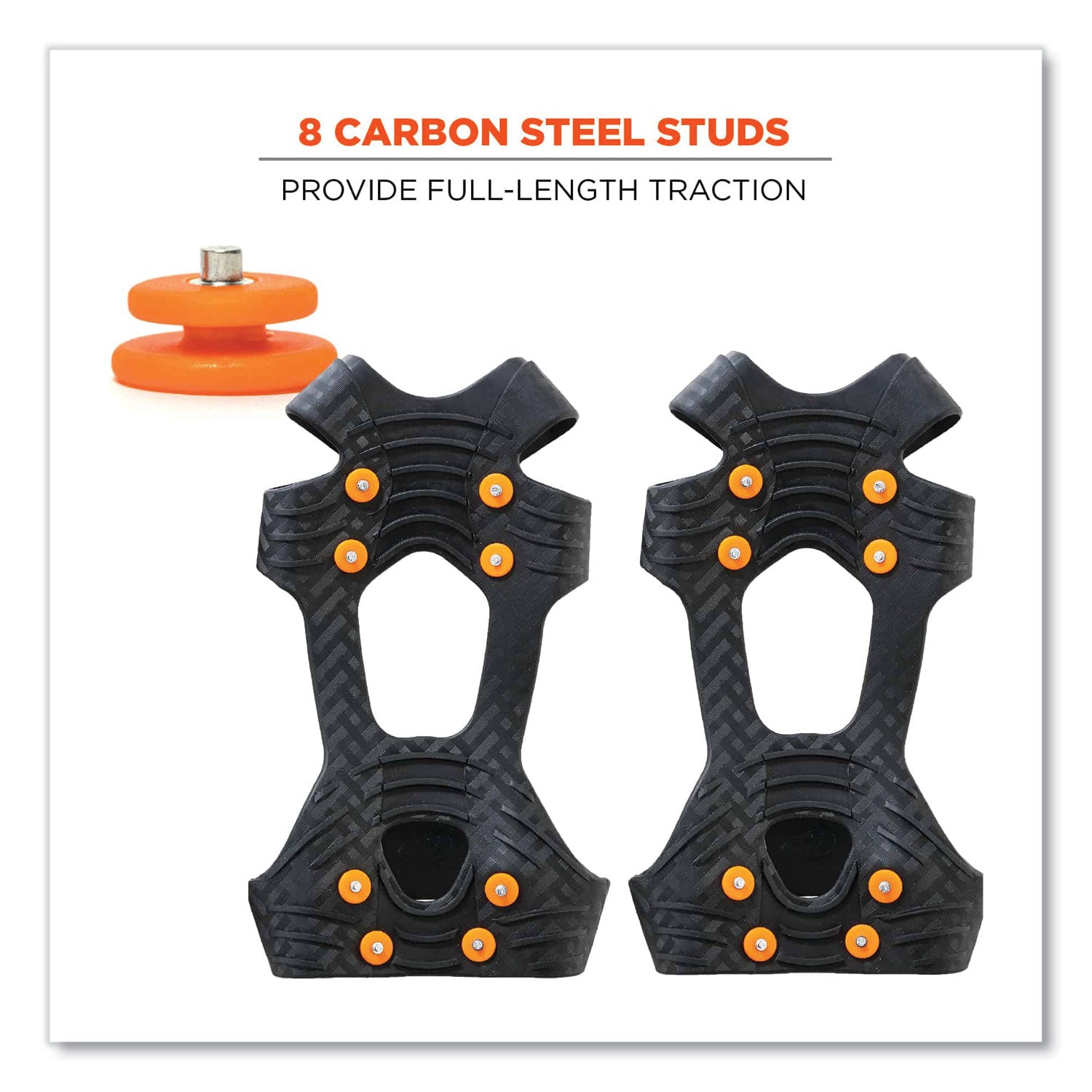 Ergodyne® Trex 6300 One Piece Slip-on Ice Cleats, Medium, Black, Pair