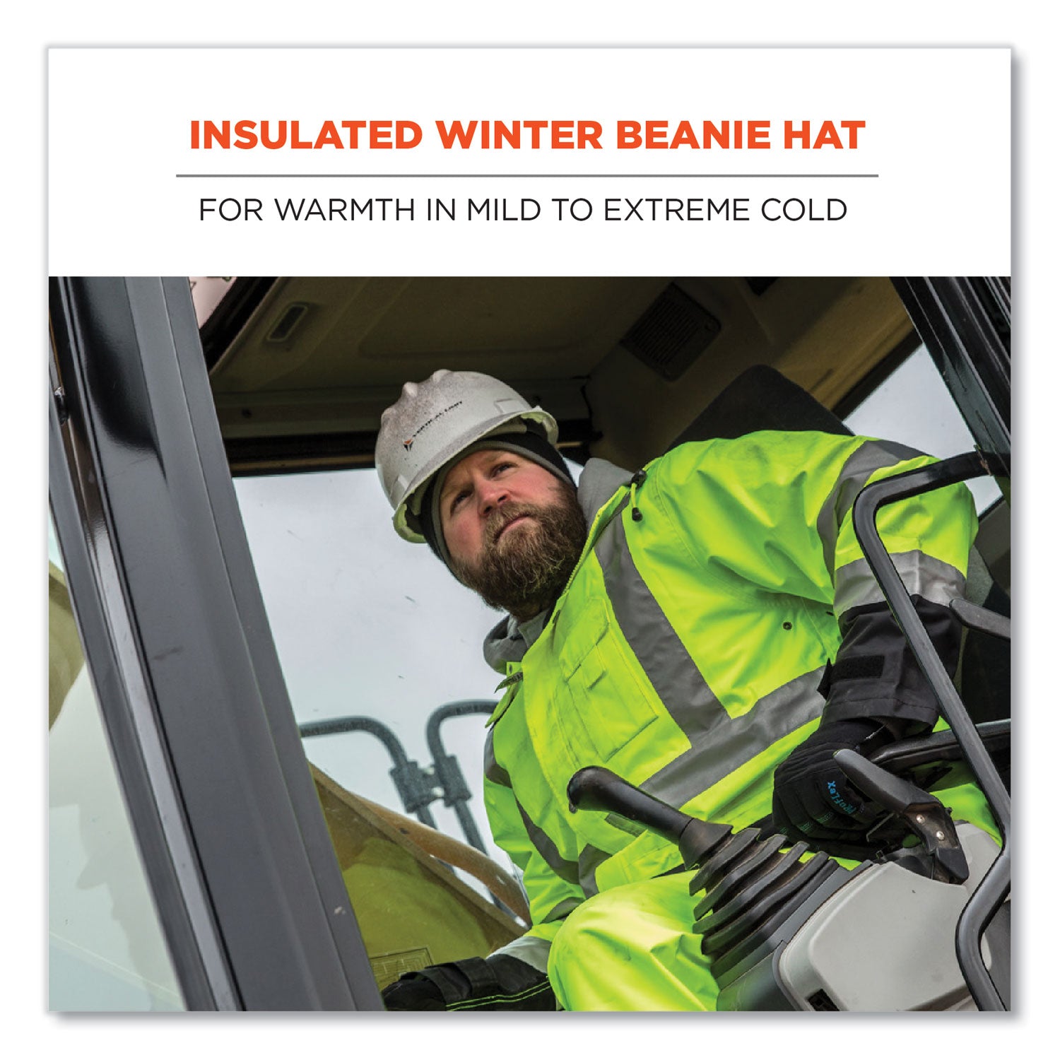 ergodyne® N-Ferno 6818 Knit Winter Hat Fleece Lined, One Size Fits Most, Black