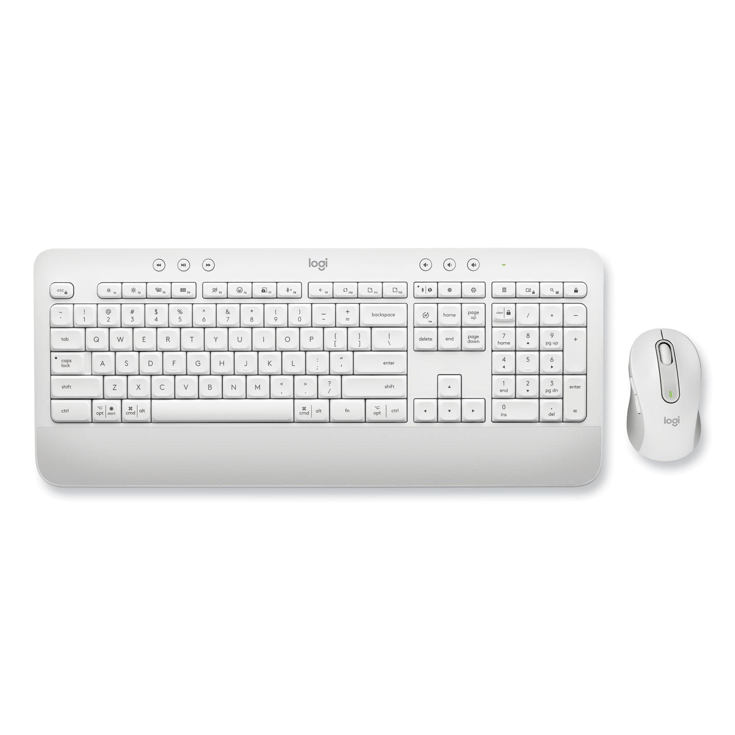 Logitech® Signature MK650 Wireless Keyboard and Mouse Combo for Business, 2.4 GHz Frequency/32 ft Wireless Range, Off White