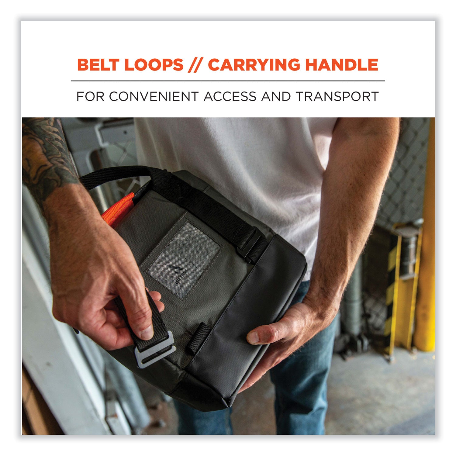 ergodyne® Arsenal 5185 Full Respirator Bag with Zipper Magnetic Closure, 5.5 x 9.5 x 9.5, Gray