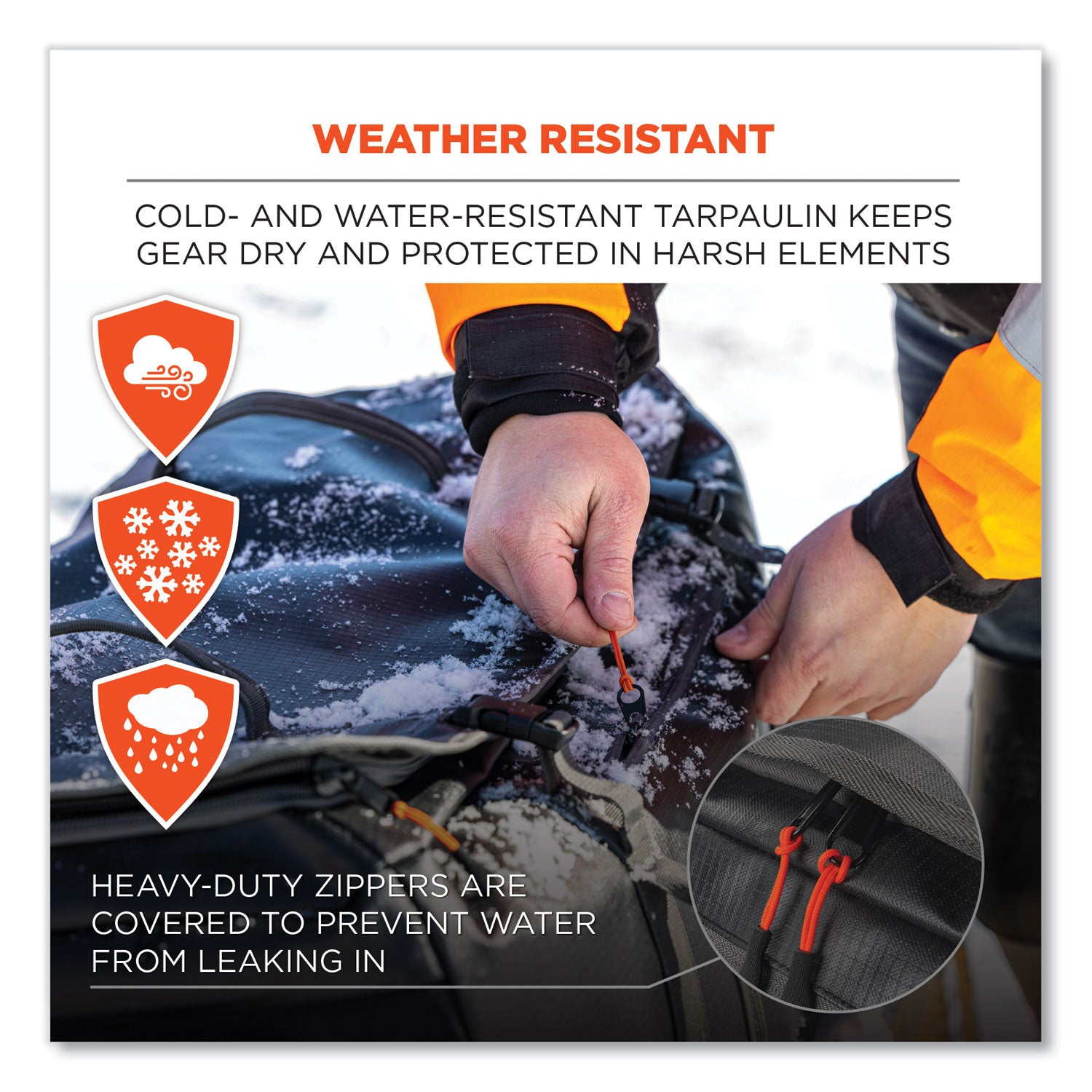 ergodyne® Arsenal 5032 Water-Resistant Wheeled Duffel Bag, 15 x 31.5 x 15, Black