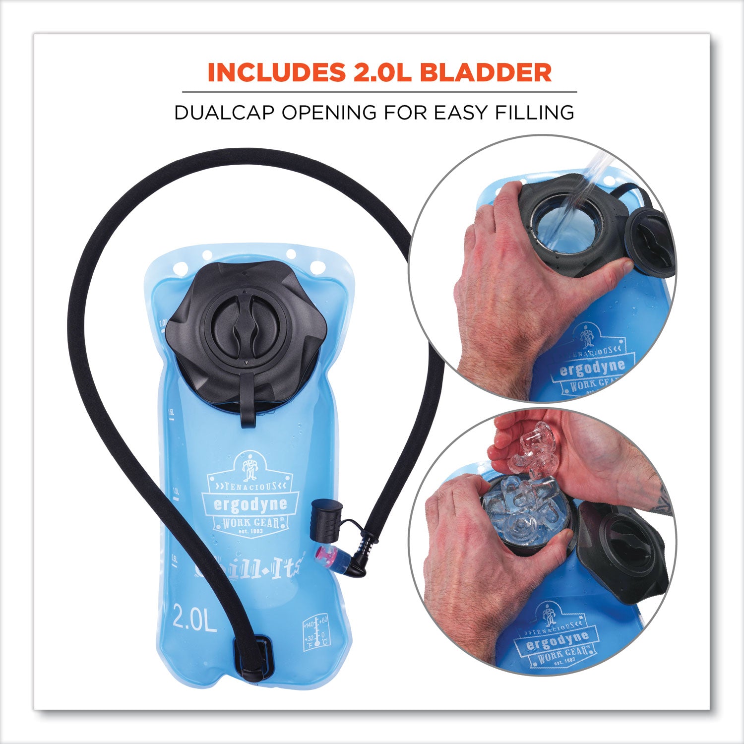 ergodyne® Chill-Its 5155 Low Profile Hydration Pack, 2 L, Black