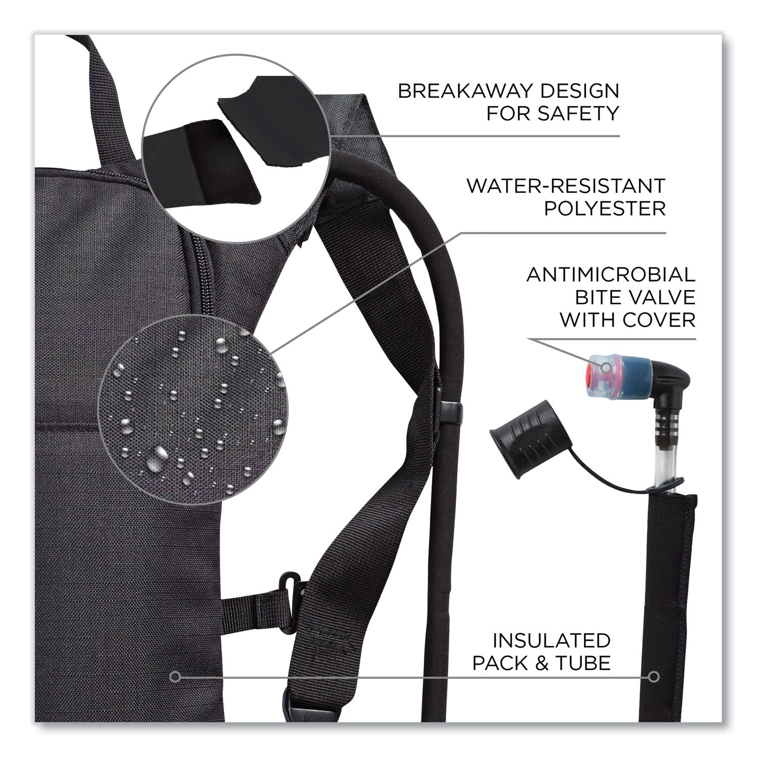 ergodyne® Chill-Its 5155 Low Profile Hydration Pack, 2 L, Black