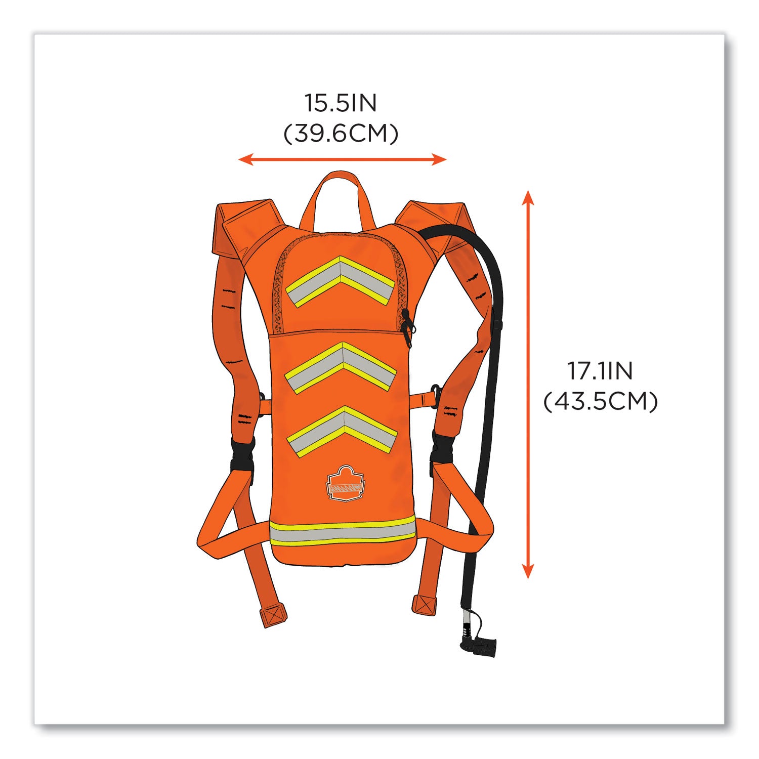 ergodyne® Chill-Its 5155 Low Profile Hydration Pack, 2 L, Hi-Vis Orange