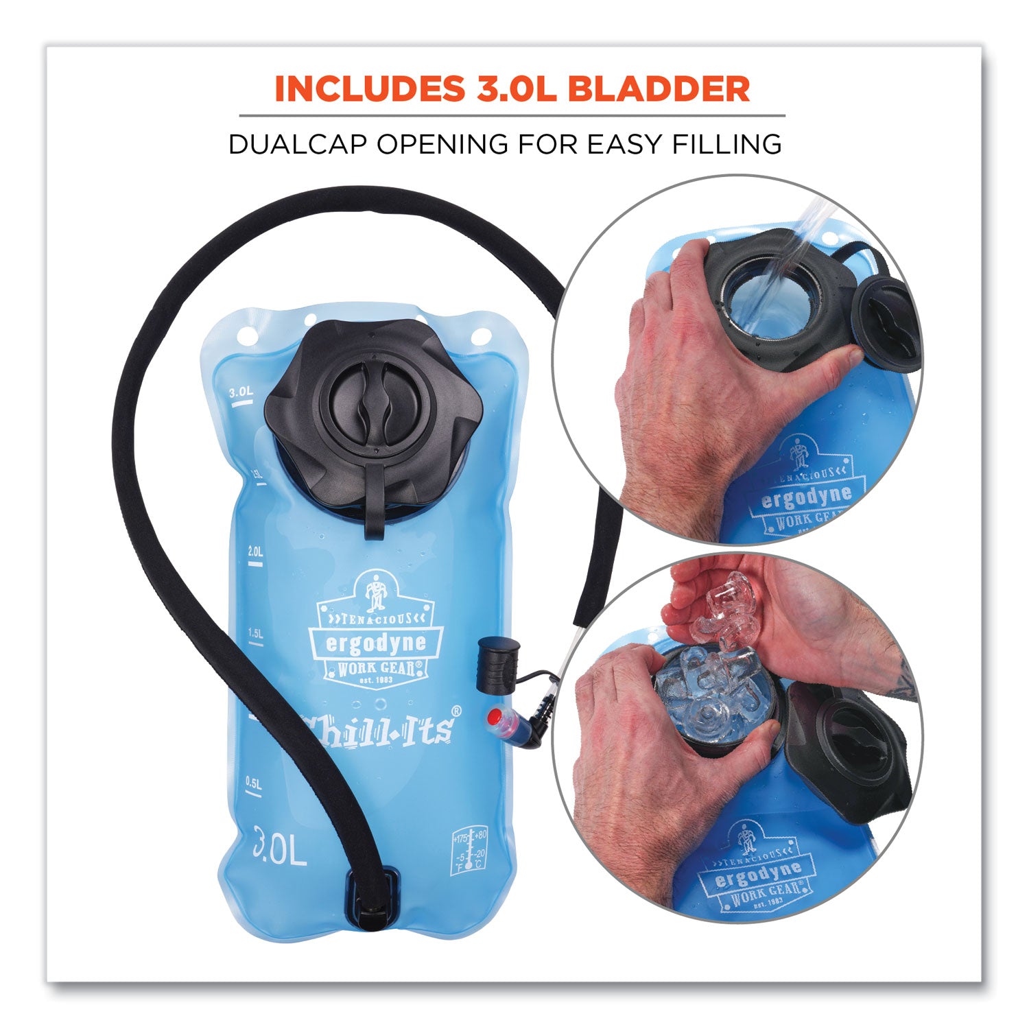 ergodyne® Chill-Its 5156 Low Profile Hydration Pack, 3 L, Black