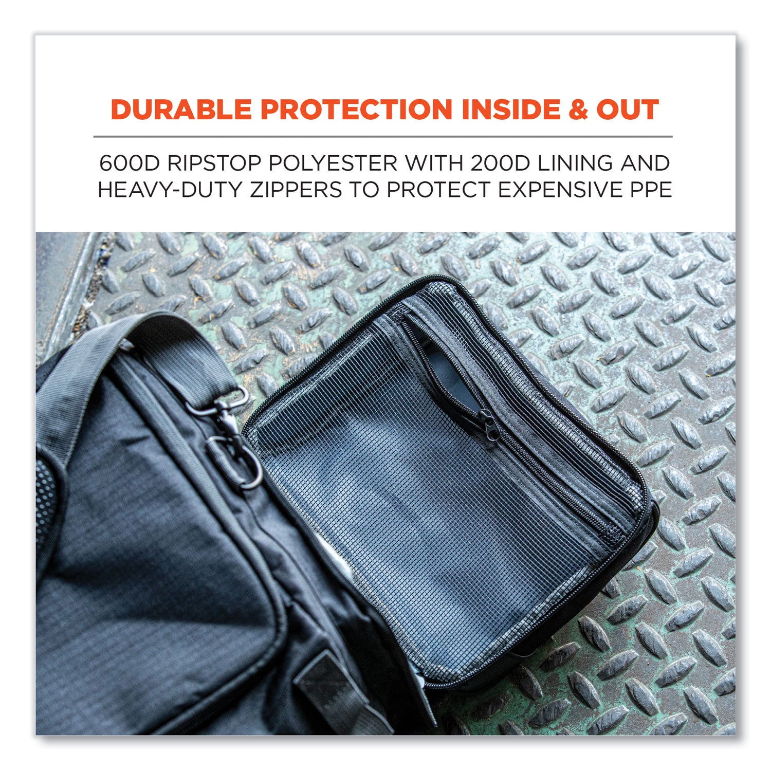 ergodyne® Arsenal 5189 PPE Duffel Bag, 12 x 22 x 9, Black