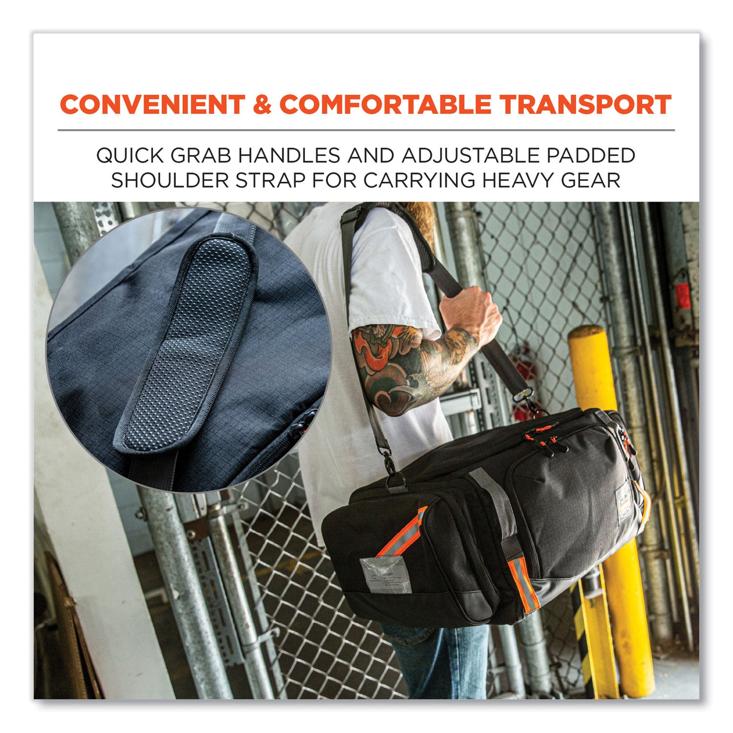 ergodyne® Arsenal 5189 PPE Duffel Bag, 12 x 22 x 9, Black