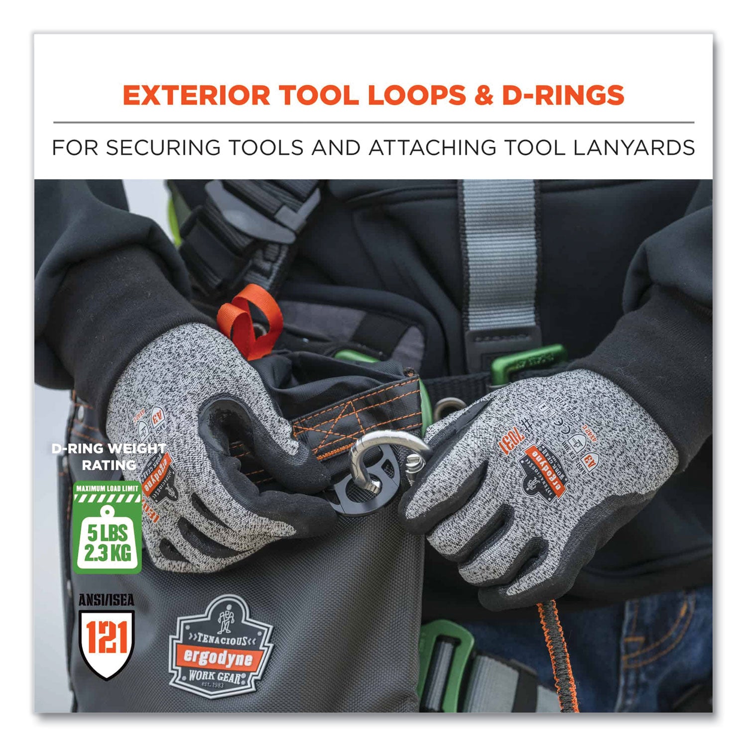 ergodyne® Arsenal 5928 Topped Bolt Bag Tool Pouch, Tall, 5 x 10 x 13, Ballistic Polyester, Black/Gray