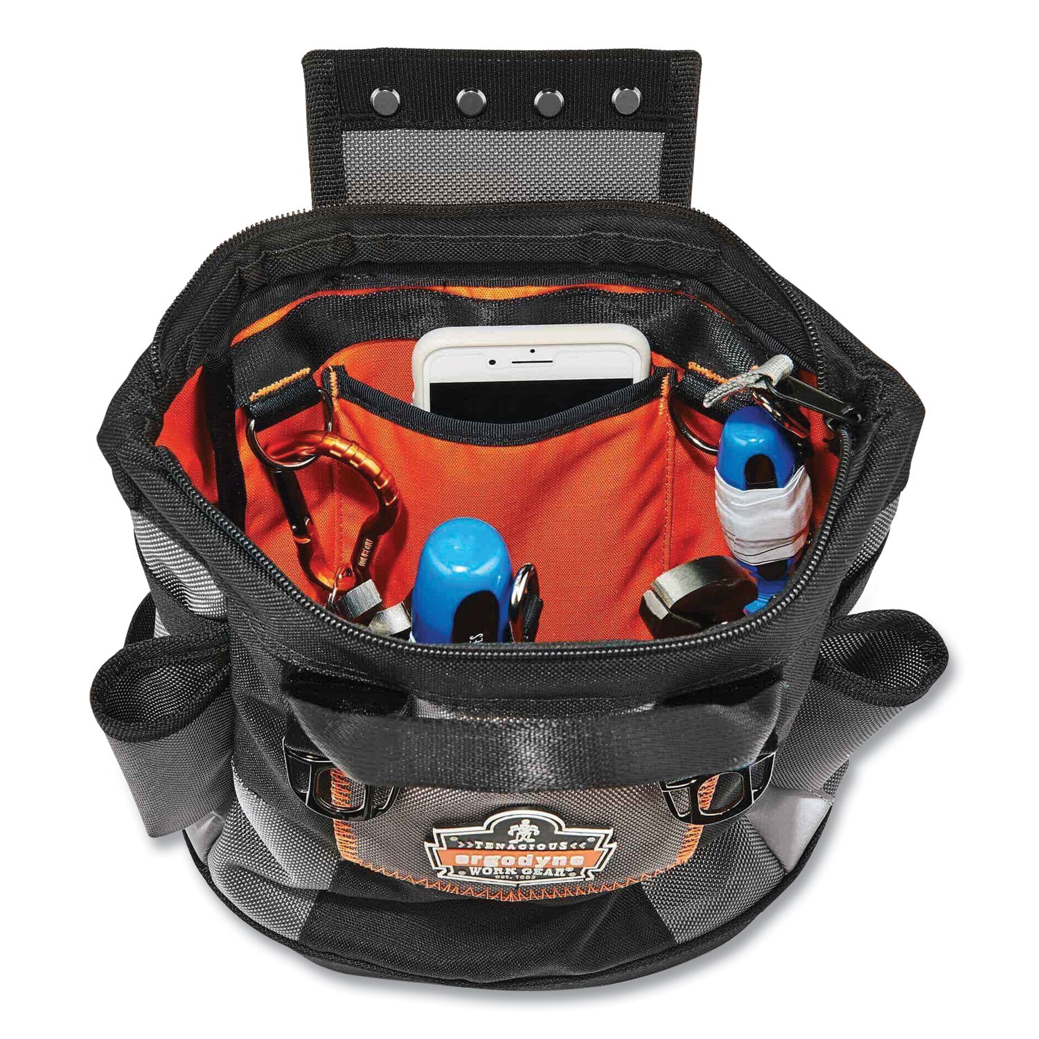 ergodyne® Arsenal 5517 Premium Topped Tool Pouch with Zipper, 6 x 10 x 11.5, Polyester, Black