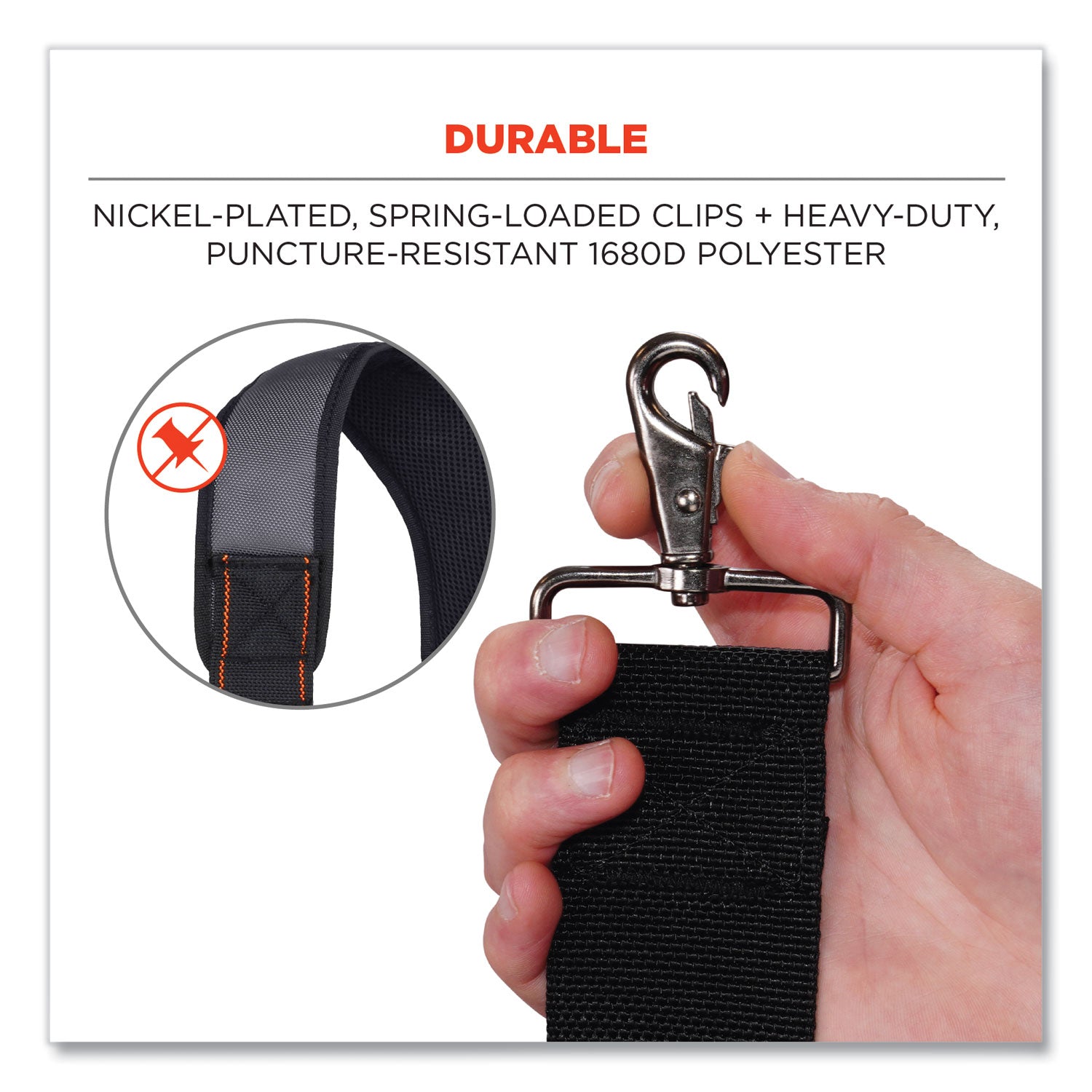 ergodyne® Arsenal 5560 Padded Tool Belt Suspenders, 36" to 48" Waist, 3" Wide, Polyester, Gray